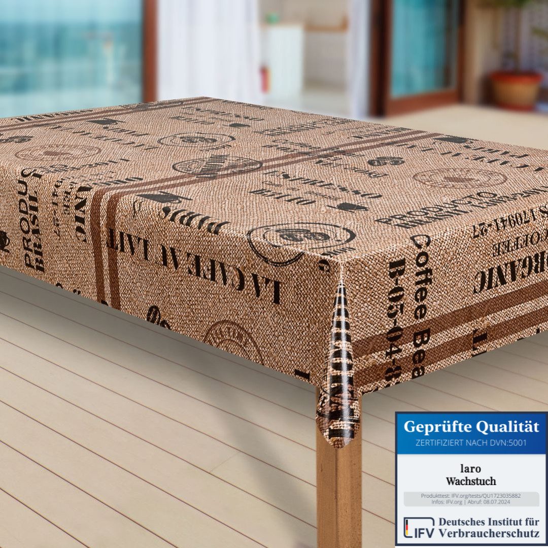 laro Tischdecke Wachstuch-Tischdecken Abwaschbar Kaffee Kaffeebohnen braun günstig online kaufen