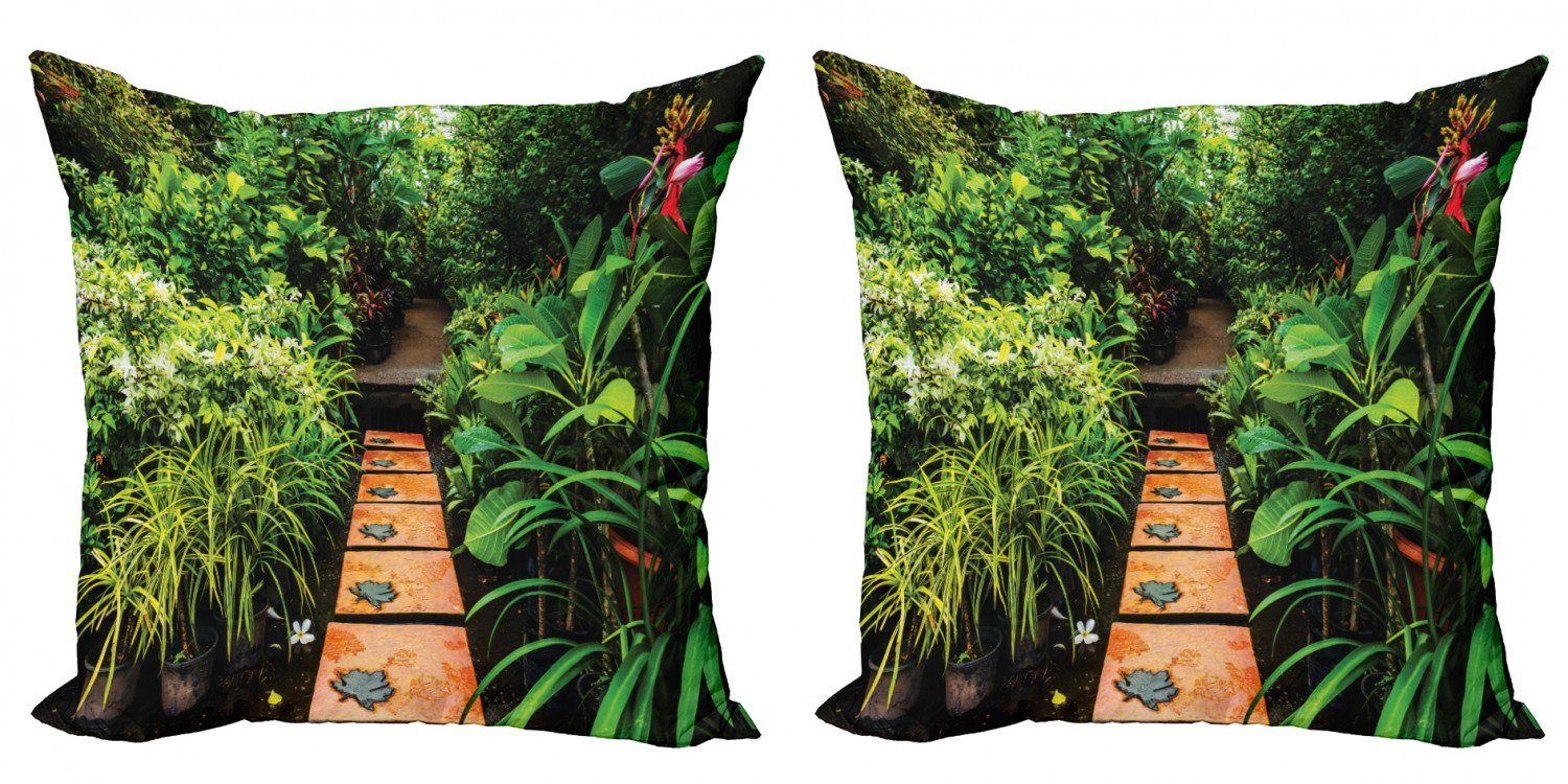 Wachstum Modern Abakuhaus Accent Digitaldruck, Zen Doppelseitiger (2 Stück), Garten Kissenbezüge Tropical