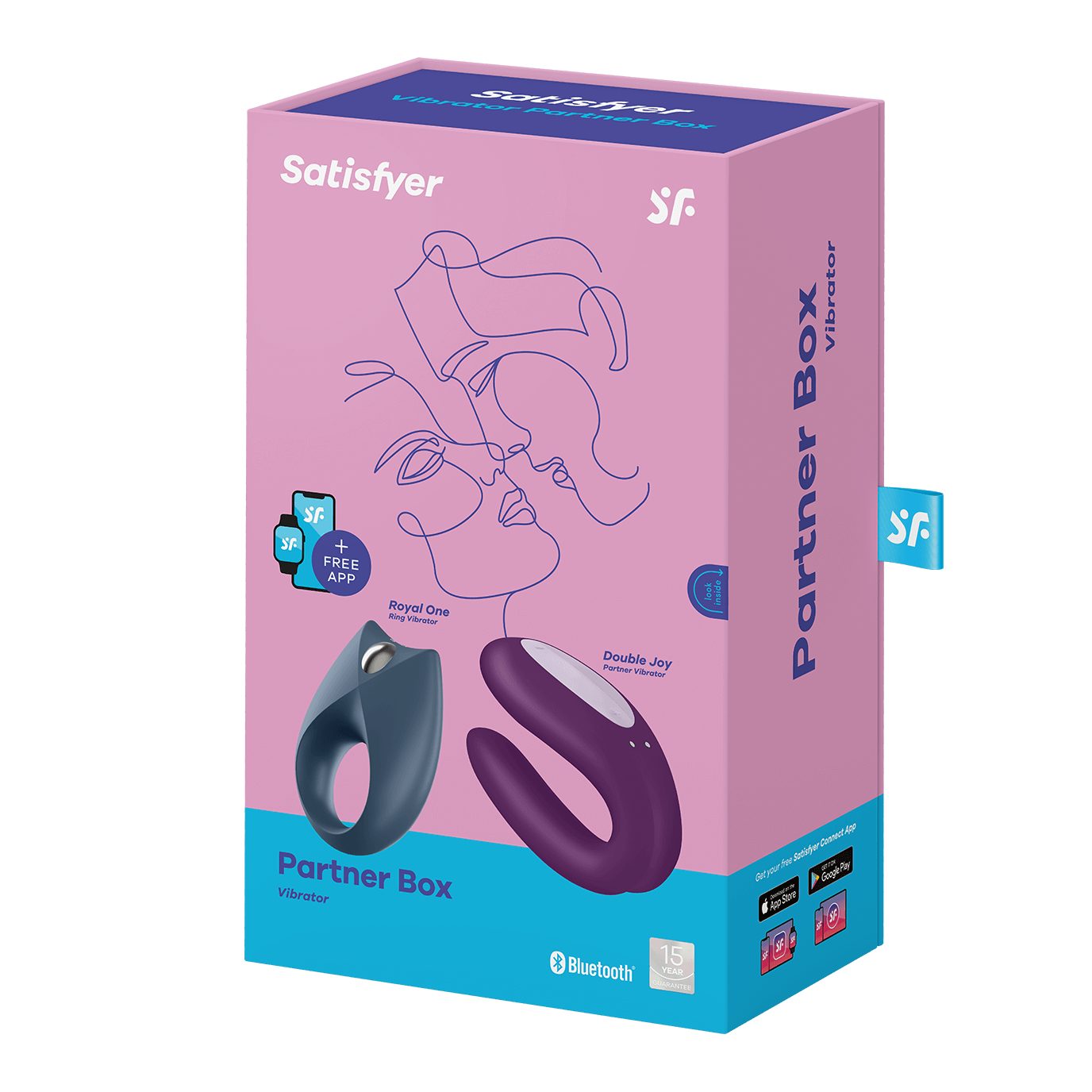 inkl. Satisfyer Royal Satisfyer Joy (Double 2", Klitoris-Stimulator One) 2 & Apptoys "Partnerbox