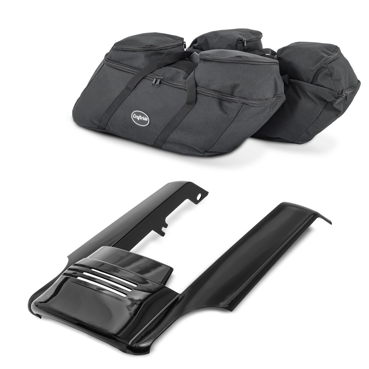 Craftride Motor-Schutzhülle Set Koffer Innentaschen + Kotflügelverlängerung hinten passend für Har