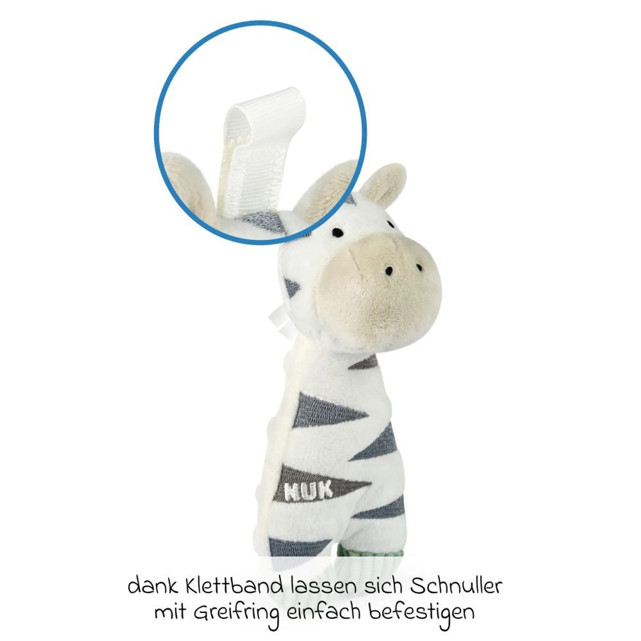 NUK Schnuller 1x NUK Schnuller Buddy Little Friend Zebra, Schnuller-Kuscheltier