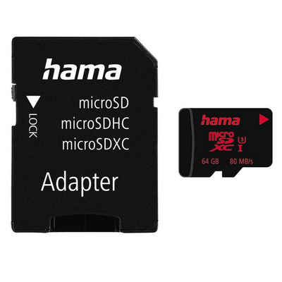 Hama microSDXC, Memory Pro 4K, Adapter/Foto Speicherkarte (64 GB, Video Speed Class 30 (V30)/UHS Speed Class 3 (U3), 80 MB/s Lesegeschwindigkeit)