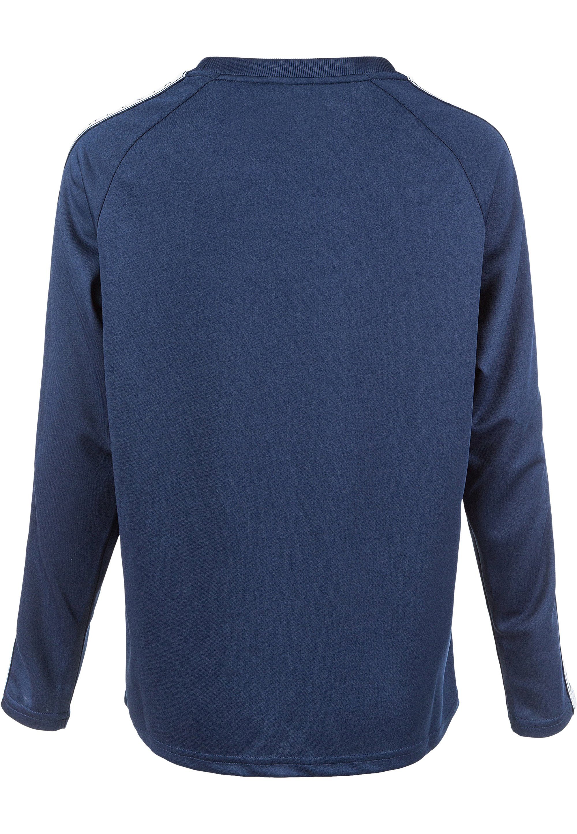 Logoprint-Streifen blau SELLA mit (1-tlg) hippen ATHLECIA Langarmshirt