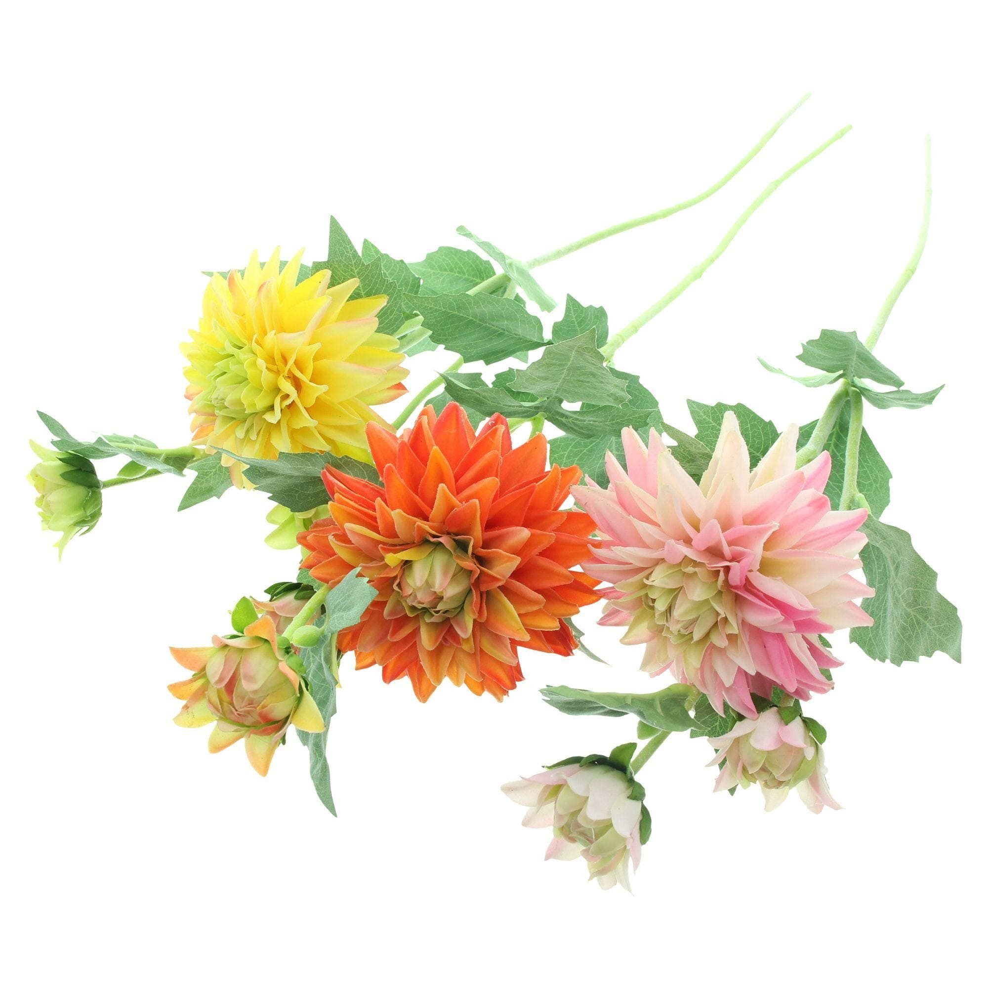Kunstblume "Dahlie" 3er Set, Kunstblüten wie echt, künstliche Blumen mit Blüten, Dekoleidenschaft, Höhe 61 cm