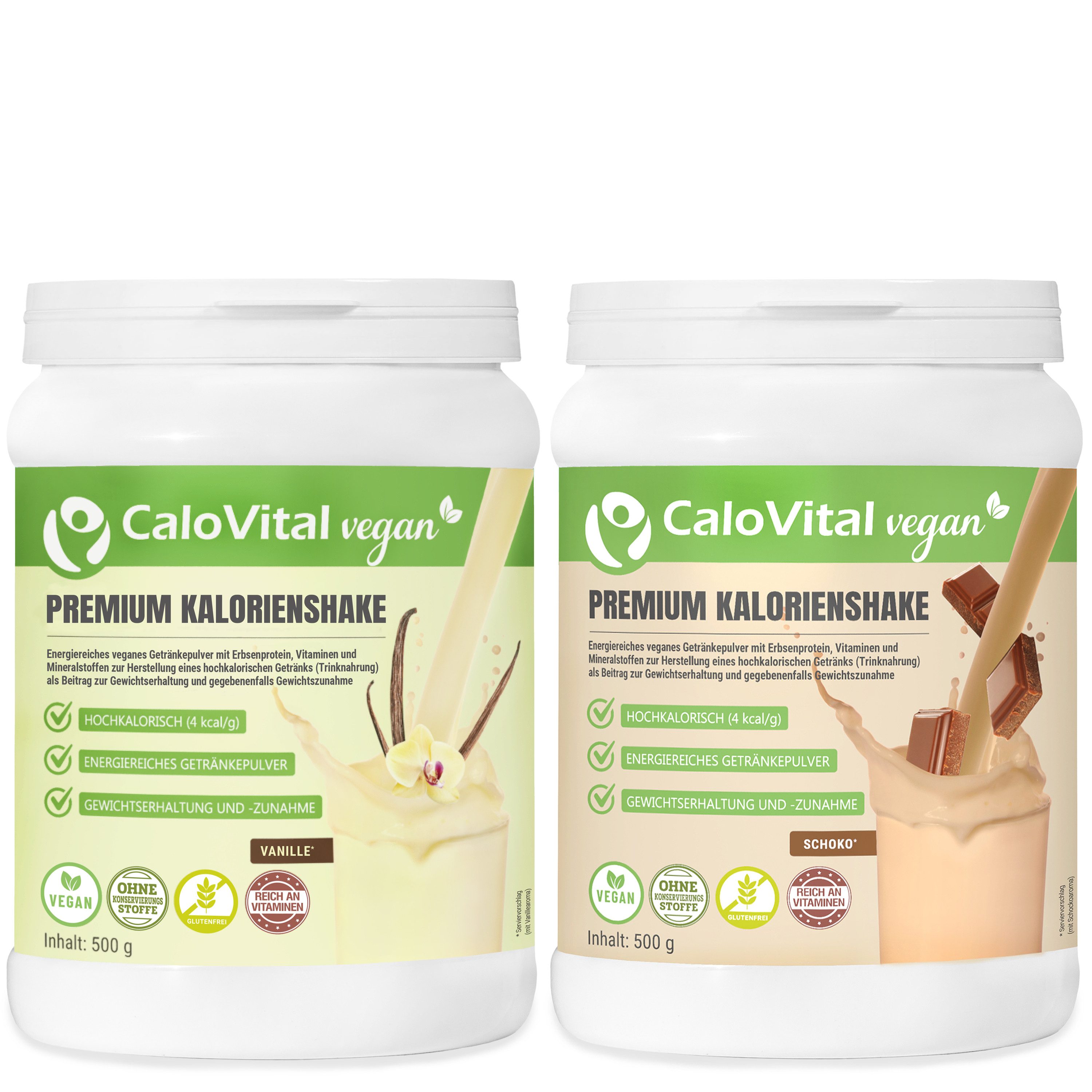 CaloVital Zunehmen Hochkalorische Trinknahrung Vegane Kalorien CaloVital 500g Pulver, 1000 g