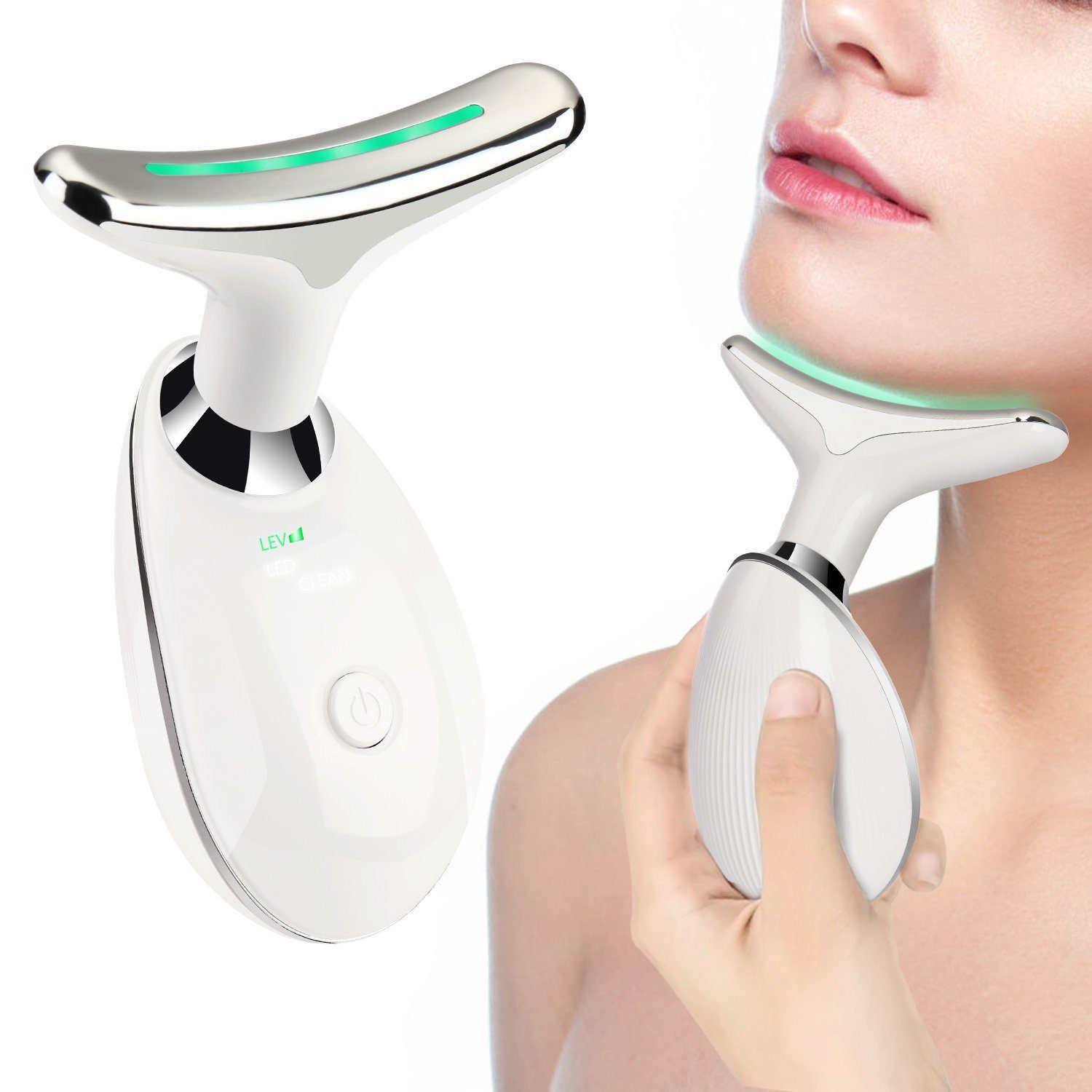 feinlux Gesichtsmassagegerät Gesichtsmassagegerät Gegen Falten Elektrisch mit 3 Modi, Packung, 45℃ Gesichtsmassagegerät Vibration, Anti Aging Gesicht für Hautstraffung & Lifting