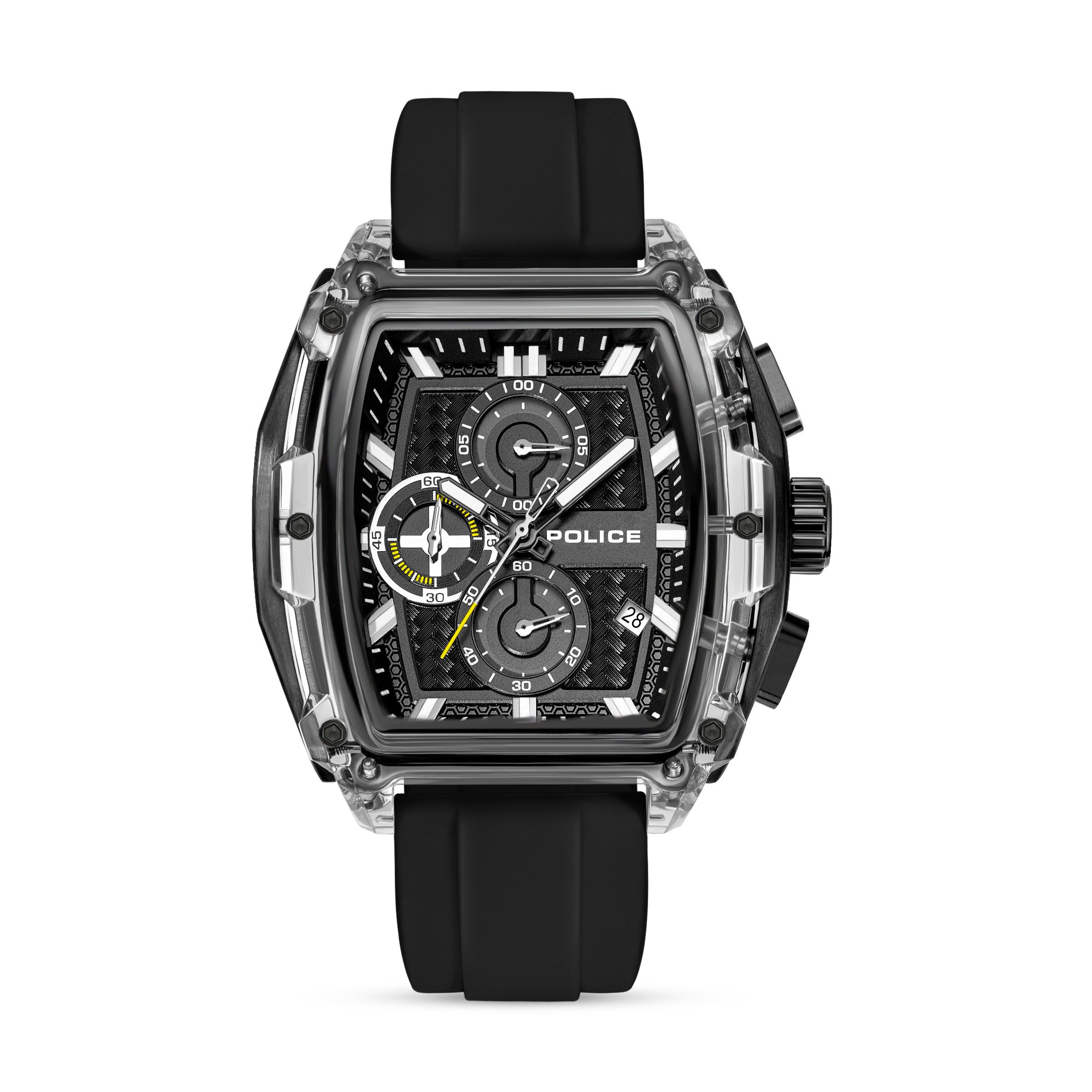 Police Chronograph Clout Tank PEWGO00778X3, (Set, 4-tlg., mit Wechselbändern), Quarzuhr, Armbanduhr, Herrenuhr, Silikonarmband