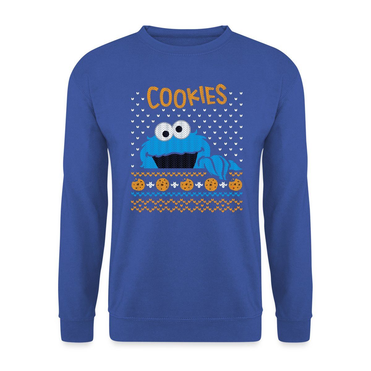 Spreadshirt Sweatshirt Sesamstraße Krümelmonster Ugly Xmas Unisex Pullover (1-tlg)