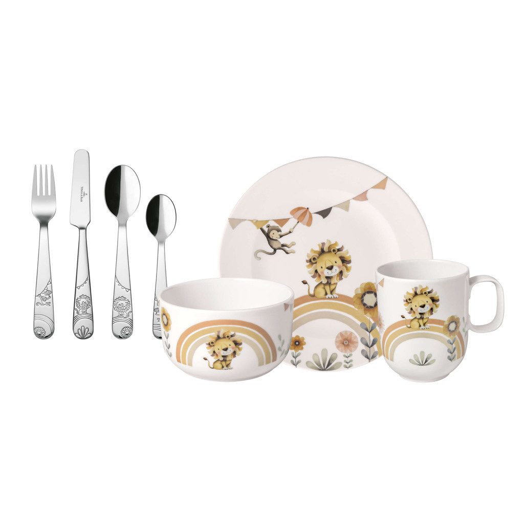 Villeroy & Boch Kindergeschirr-Set Roar like a Lion Kindergeschirr Set 7tlg. (7-tlg), 1 Personen, Porzellan