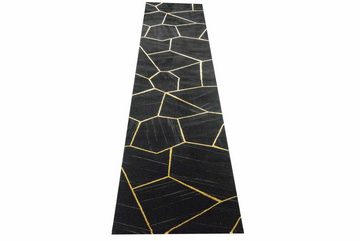 Teppich Teppich Wohnzimmer geometrisches Muster schwarz gold, Carpetia, rechteckig, Höhe: 12 mm