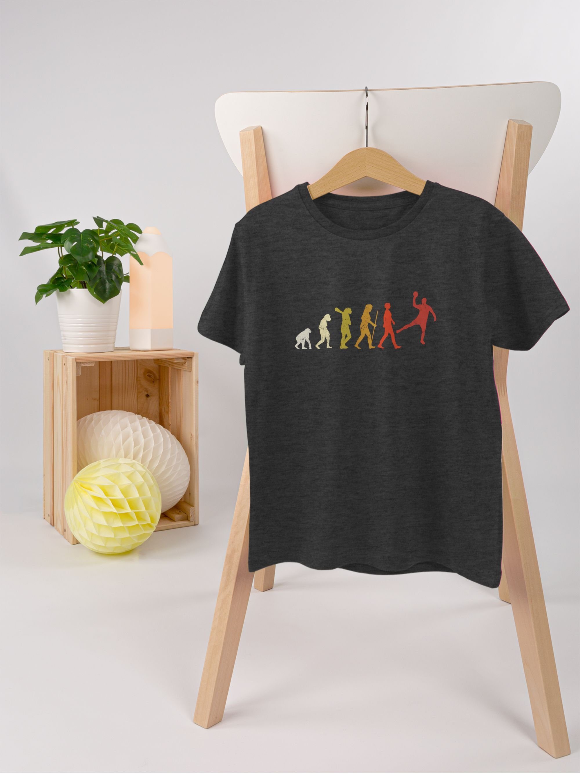 Meliert Sport Vintage Anthrazit 3 T-Shirt Shirtracer Handball Evolution Male Kinder Kleidung