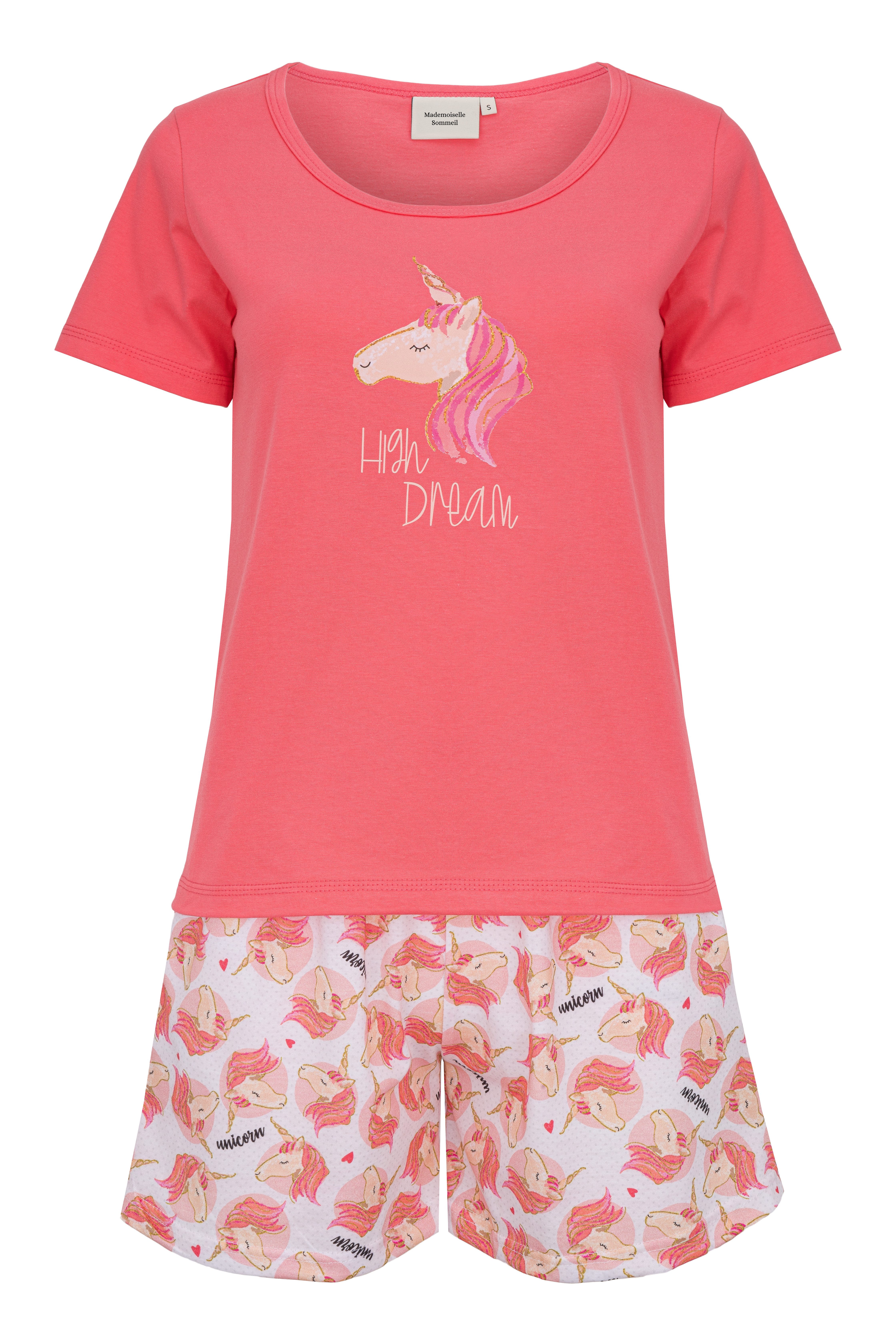 Mademoiselle Sommeil Shorty in rötlichem rosa (2 tlg., 1 Stück) im Einhornd günstig online kaufen