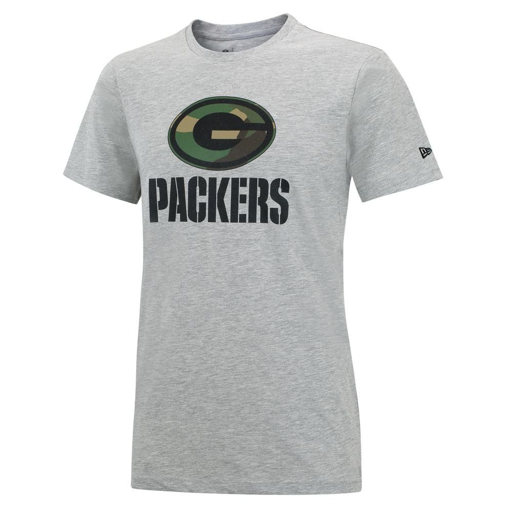 BAY PACKERS NFL Print-Shirt Camo Logo New Era Era New T-Shirt -Gray- GREEN