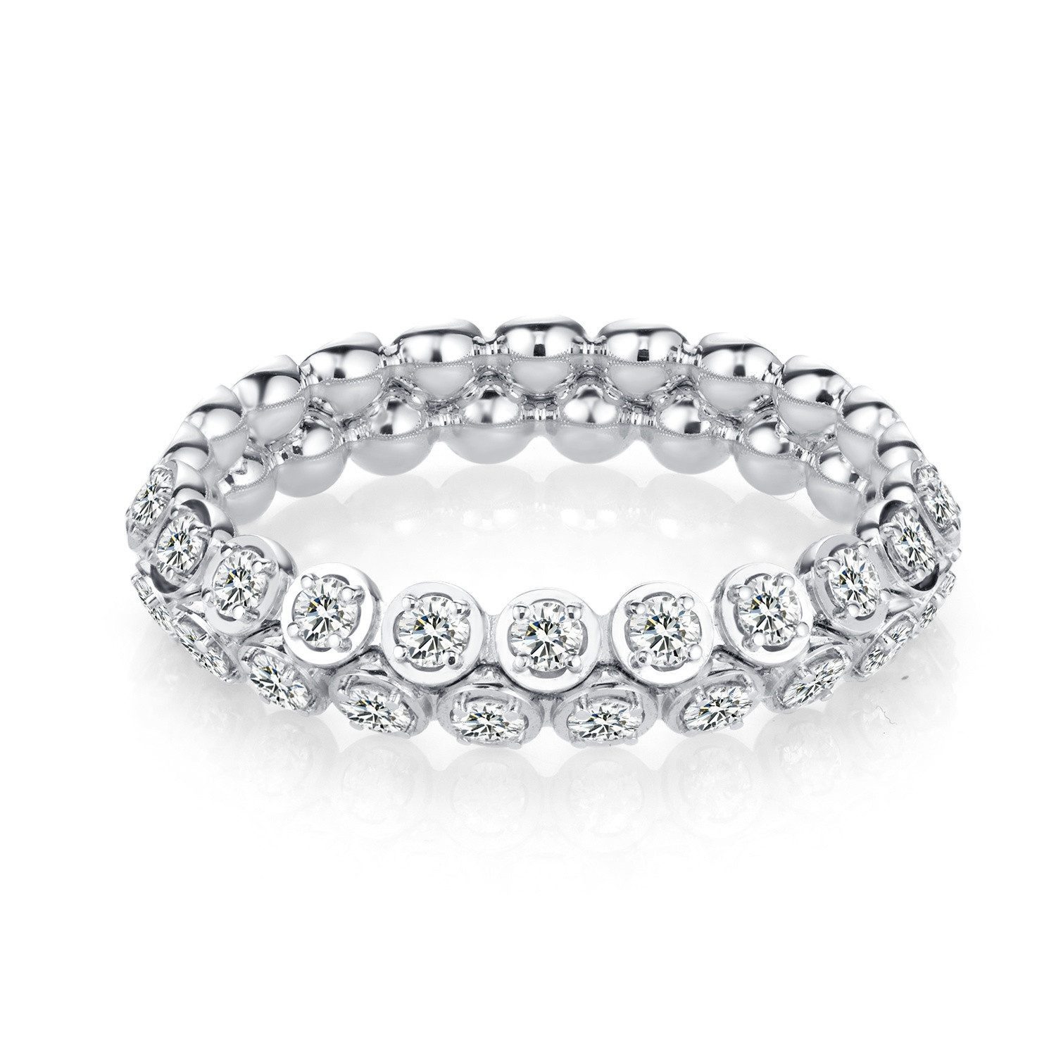 Sternvoll Diamantring Doppelter Memoire-Ring 0.43ct Diamant 750er Gold, Doppel-Memoire-Ring, 0.43ct, IGI-zertifiziert, Zargenfassung