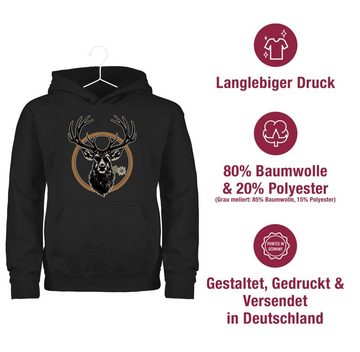 Shirtracer Hoodie Cooler Hirsch Hirschgeweih Jäger Mode für Oktoberfest Kinder Outfit