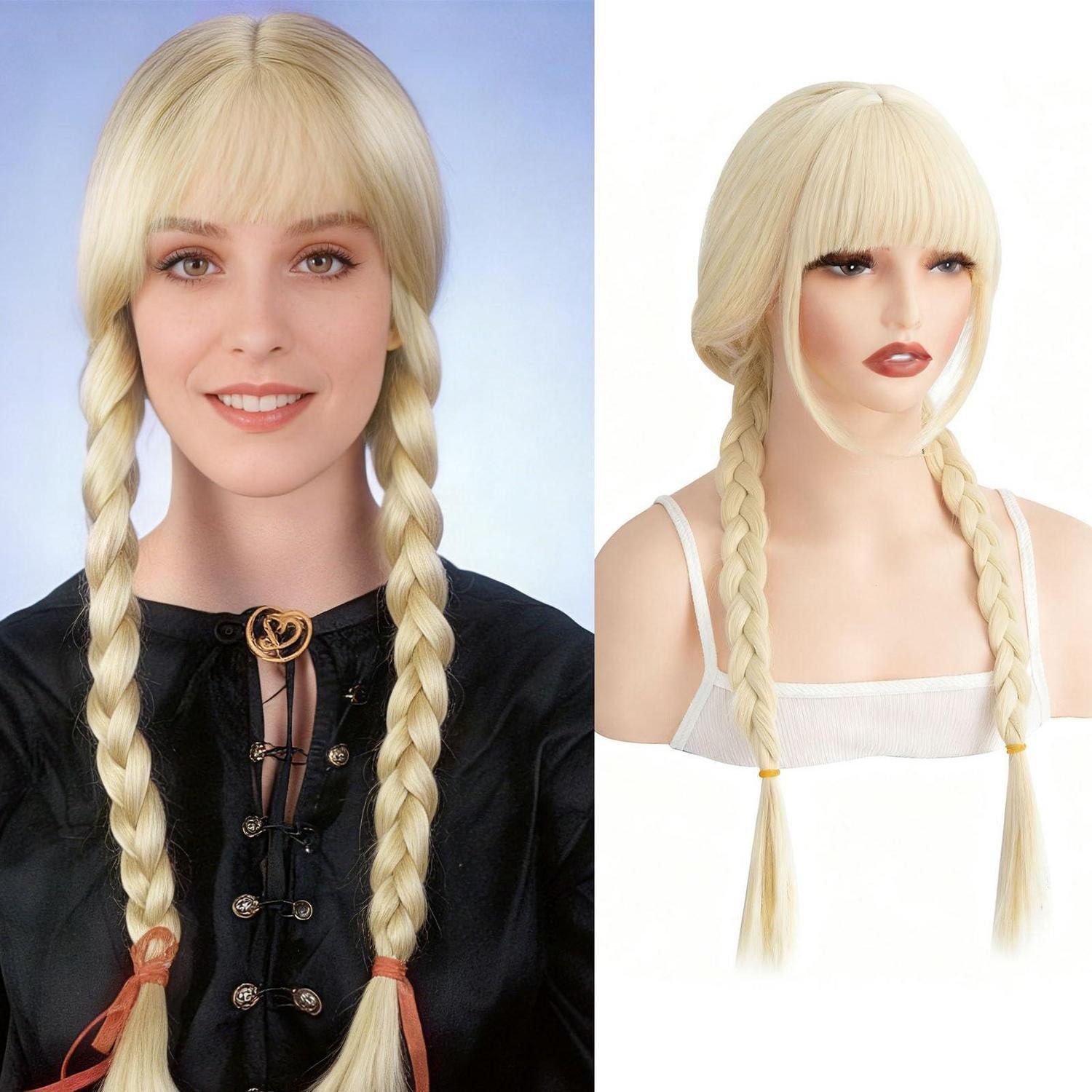 Kostüm-Perücke Perücke Zöpfe blonde Frauen Cosplay Karneval Blond-26zoll 26 Zoll