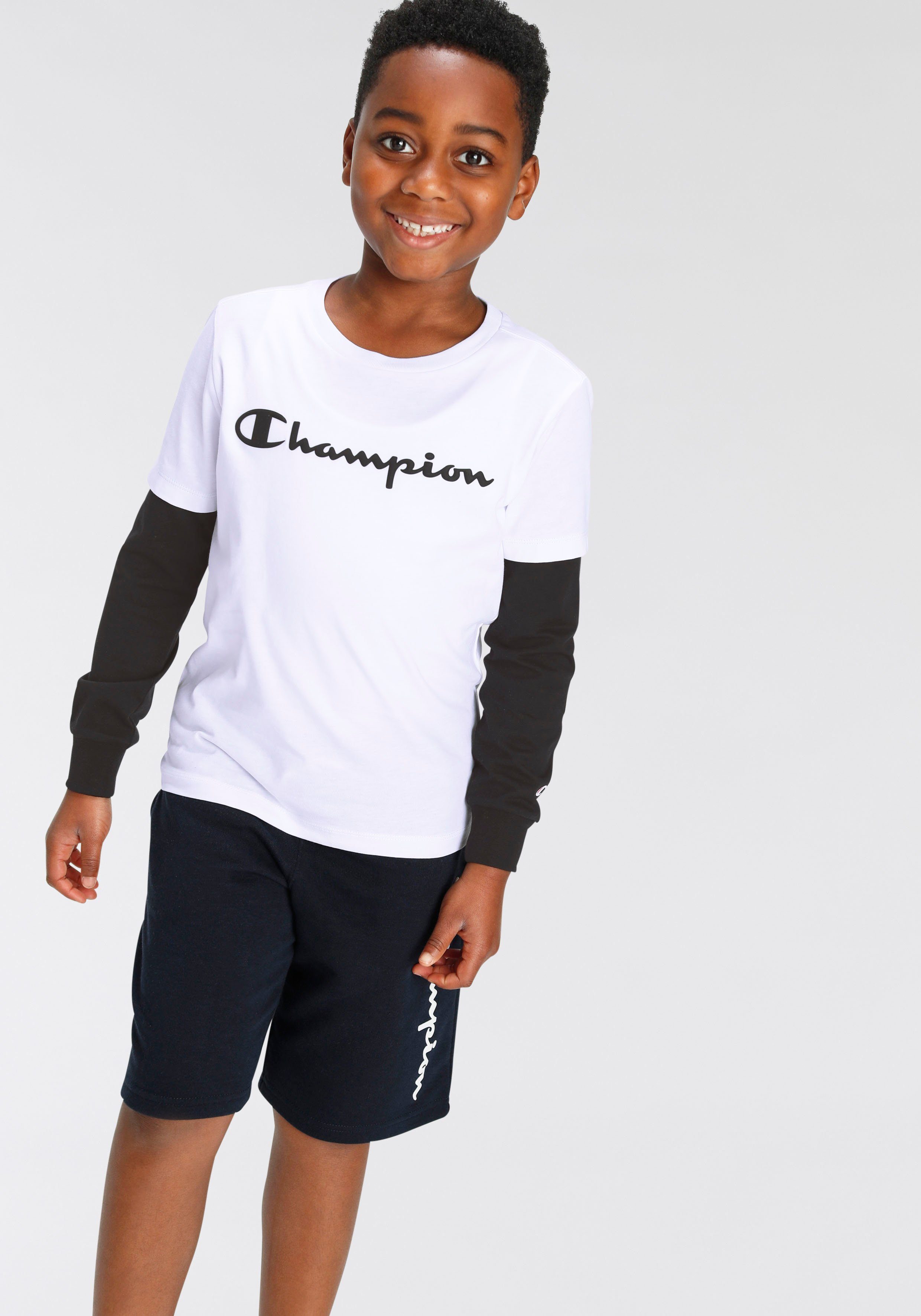 Champion Langarmshirt Long T-Shirt weiß Sleeve