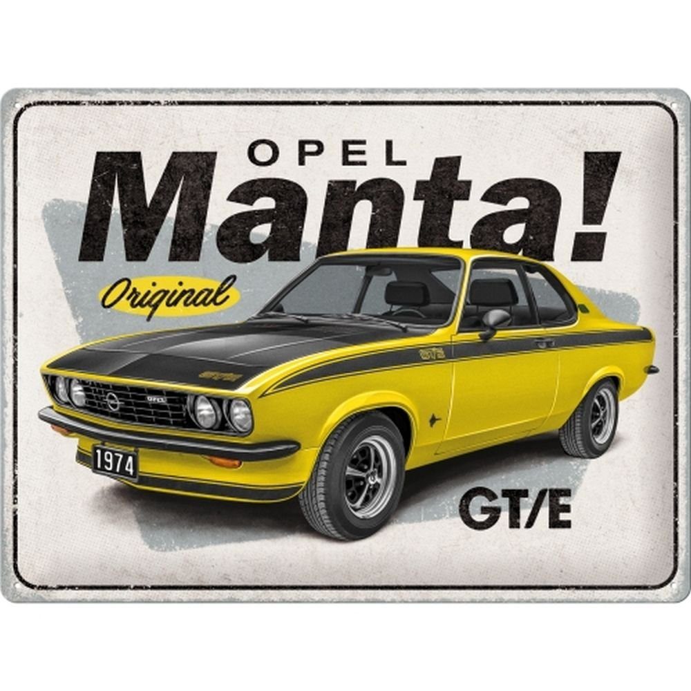 Nostalgic-Art Metallschild Blechschild 30 x 40 cm - Opel - Opel Manta GT/E
