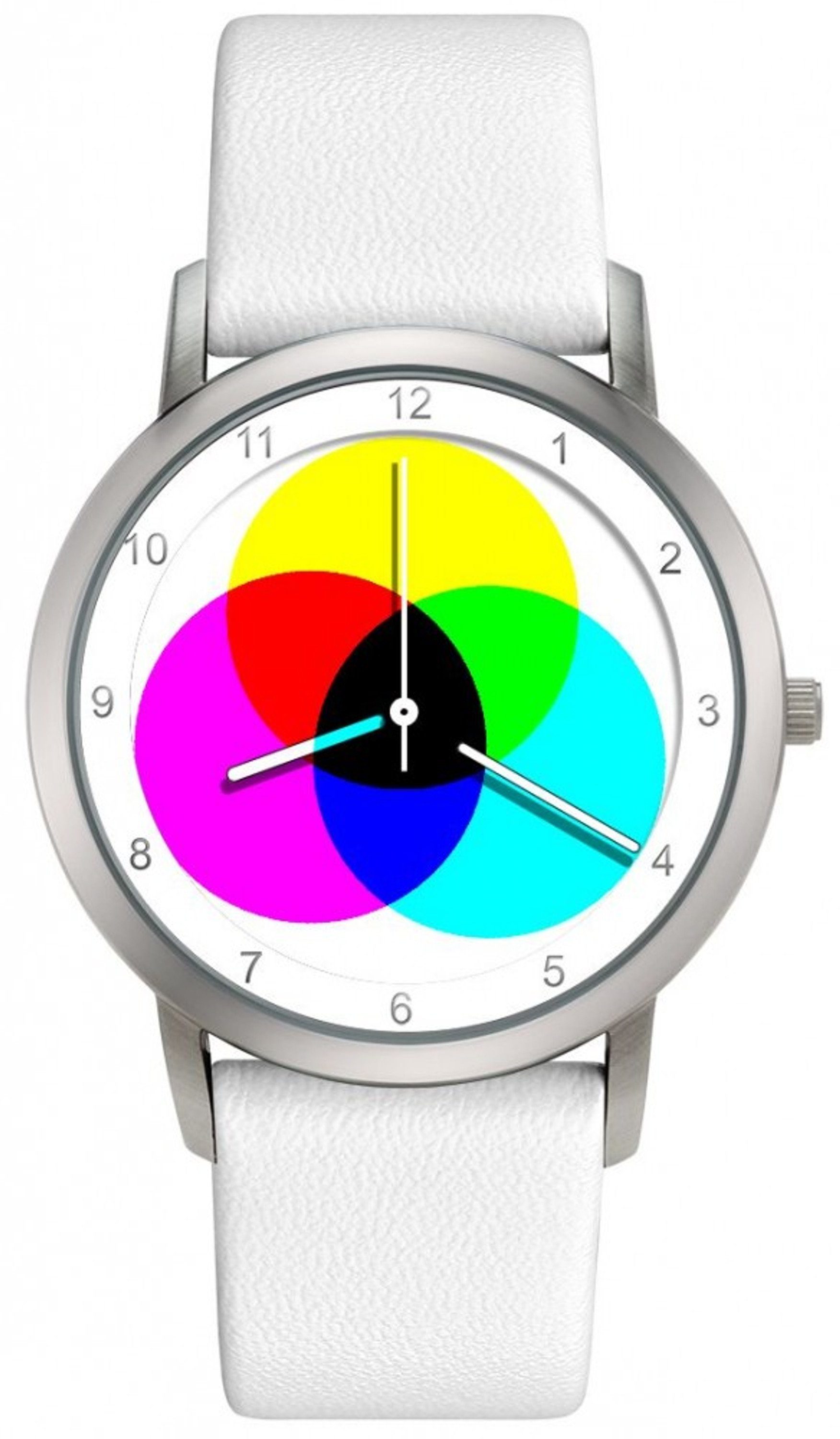 Rainbow CMYK weiß Avantgardia Quarzuhr Watch