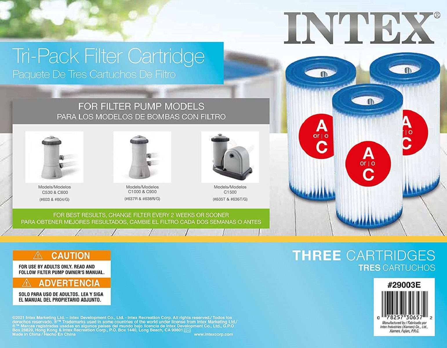 Intex Pool-Filterkartusche Intex Filterkartusche für Pools, Typ A, 3er Pack, Für sauberes Poolwasser, einfache Installation