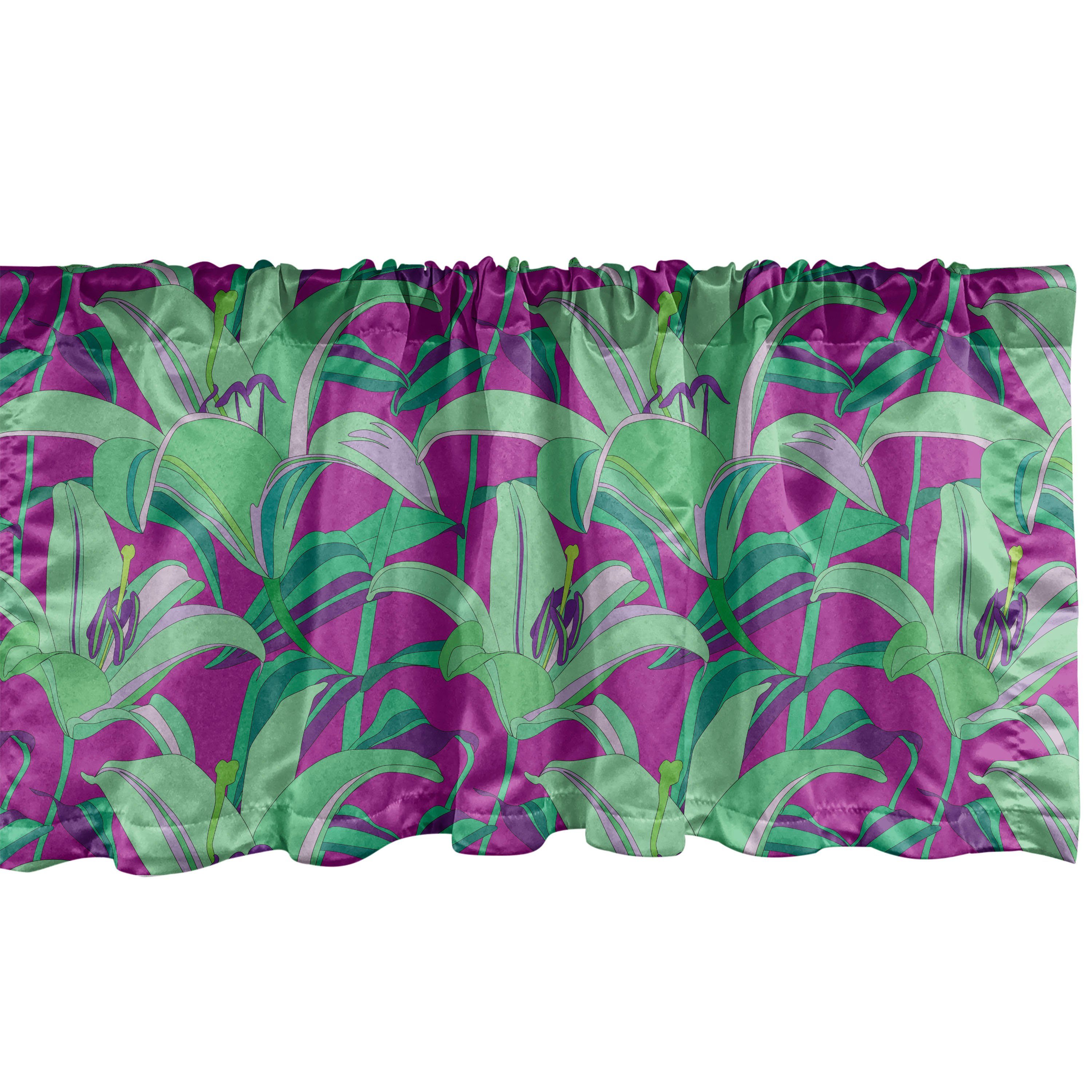 Scheibengardine Vorhang Volant für Küche Schlafzimmer Dekor mit Stangentasche, Abakuhaus, Microfaser, Blumen Close up Hawaiian Pflanzen