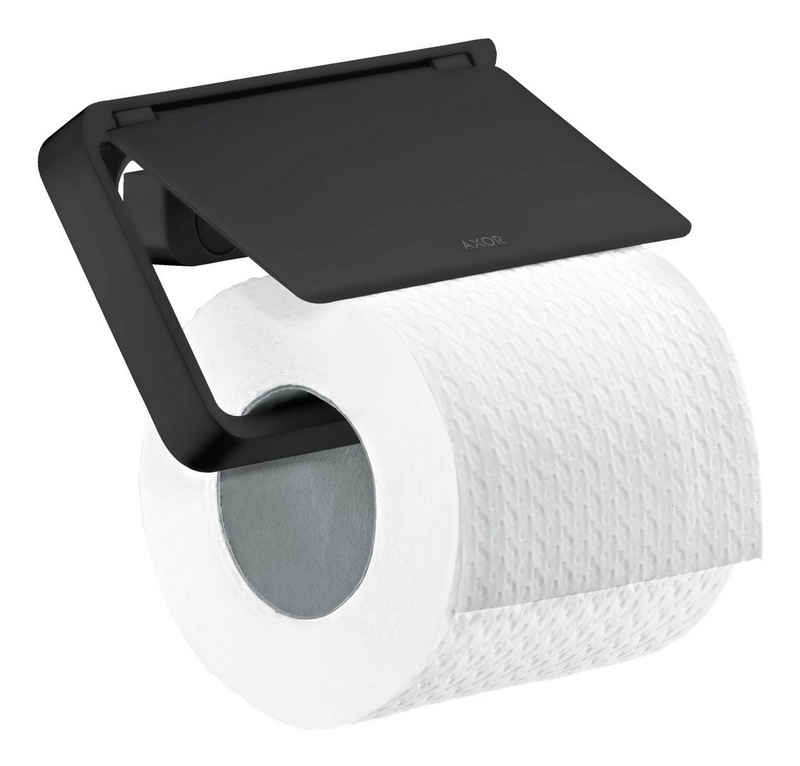 hansgrohe Toilettenpapierhalter Axor Universal Softsquare, Toilettenpapierhalter mit Deckel - Mattschwarz