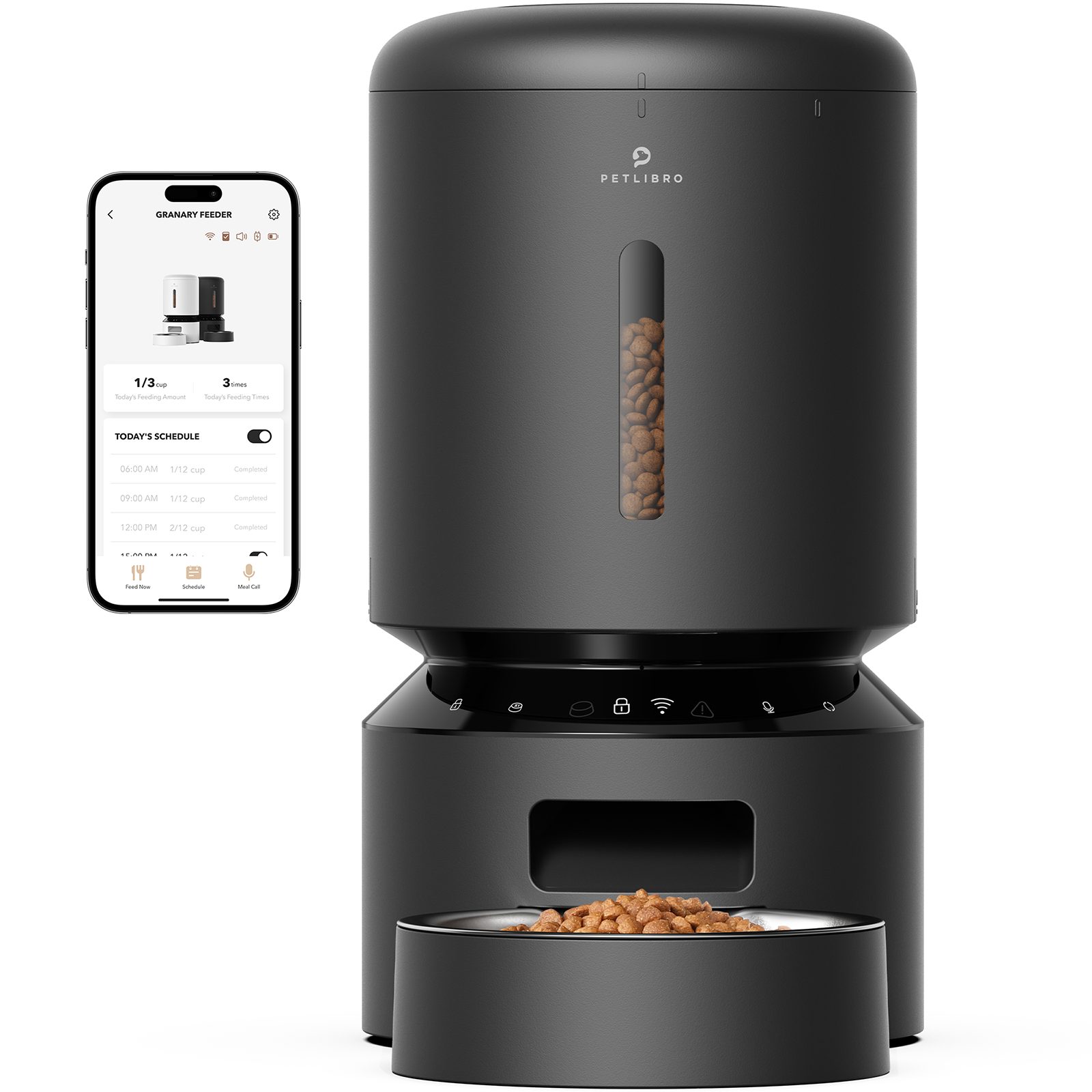 Petlibro Futterautomat Petlibro - Granary WIFI Futterspender 5L, mit LED, biss zu 5l Trockenfutter, WiFI