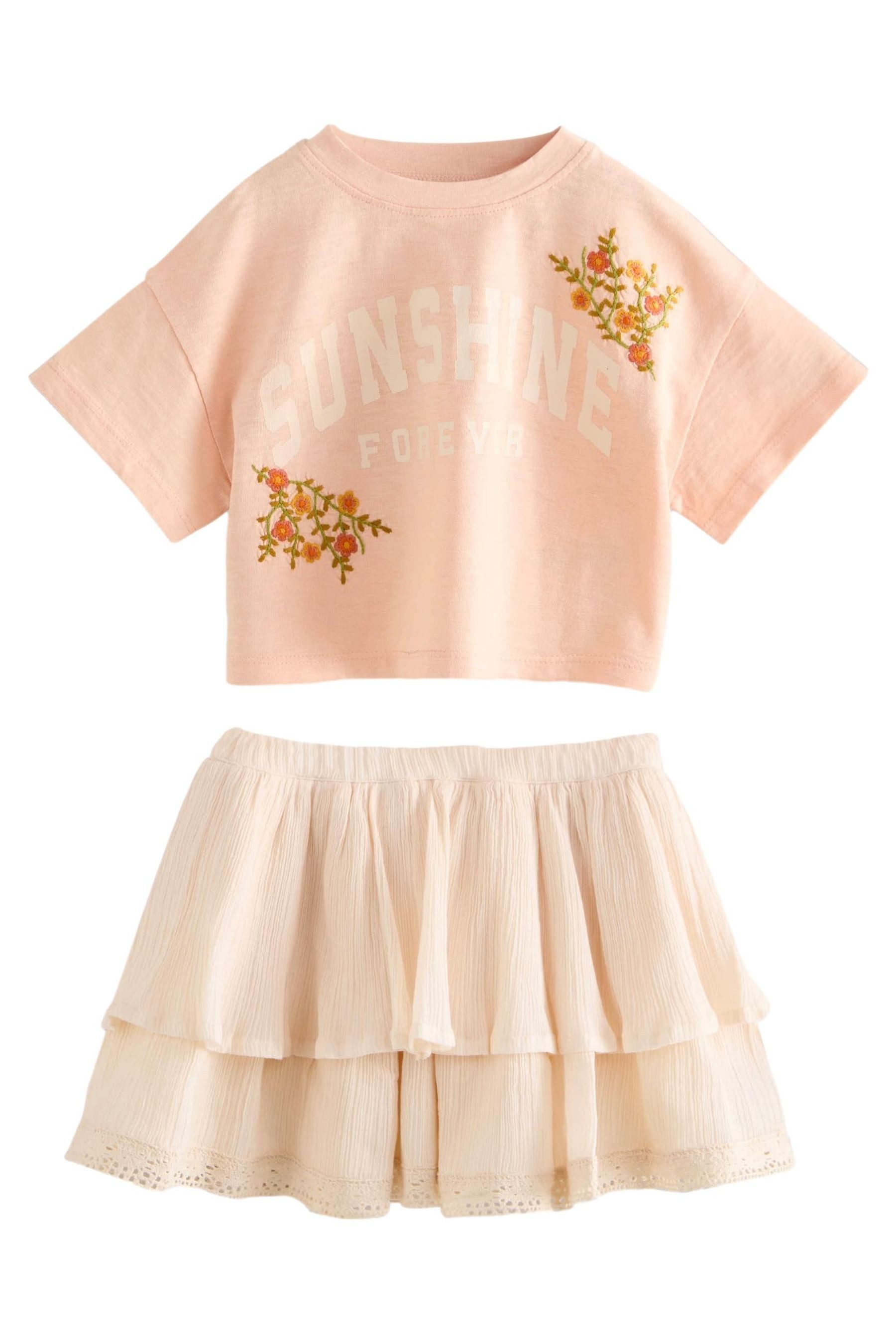 Top & Rock T-Shirt und Rock aus 100 % Baumwolle, Set