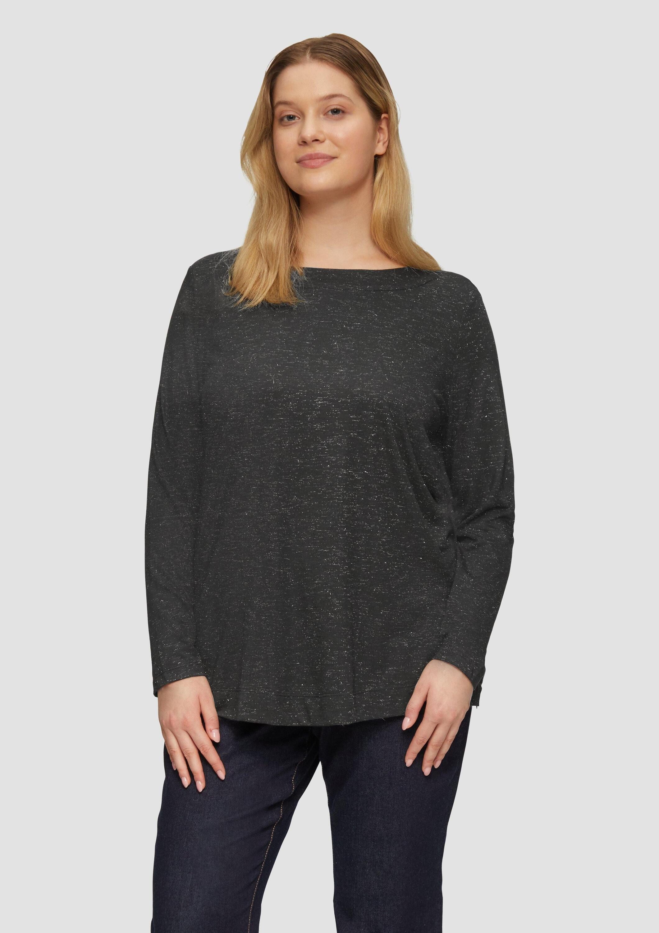 s.Oliver Langarmshirt T-Shirt Langarm-Shirt mit Metallic-Garn-Effekt günstig online kaufen