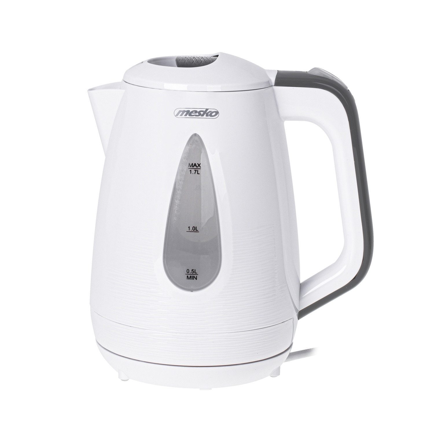 Mesko Wasserkocher MS 1261 Wasserkocher 1,7 L - 2200 W, 360° drehbar - Weiß/Grau, 1,7 l, 2200 W
