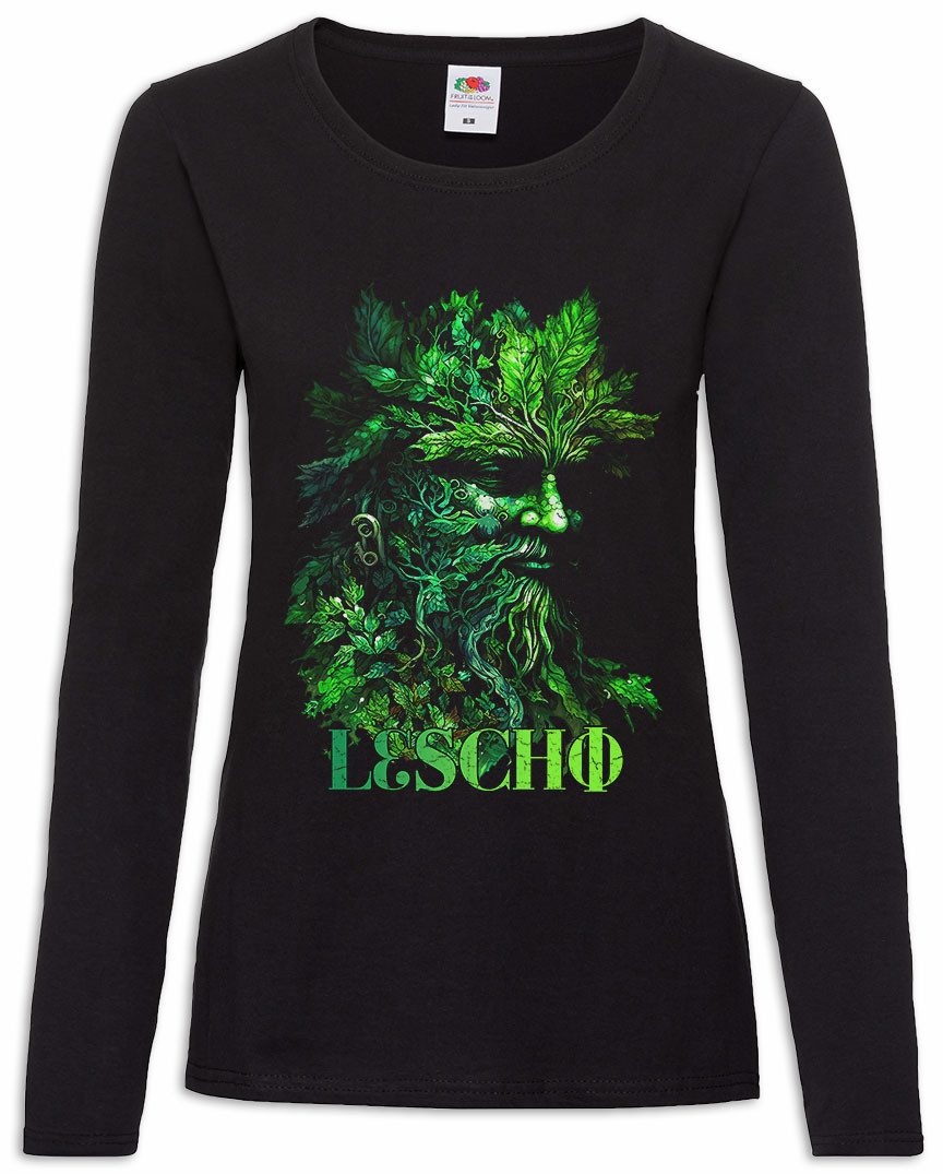 Langarmshirt Leschi Damen Langarmshirt Waldgeist Waldschrat Waldgott Slawischen