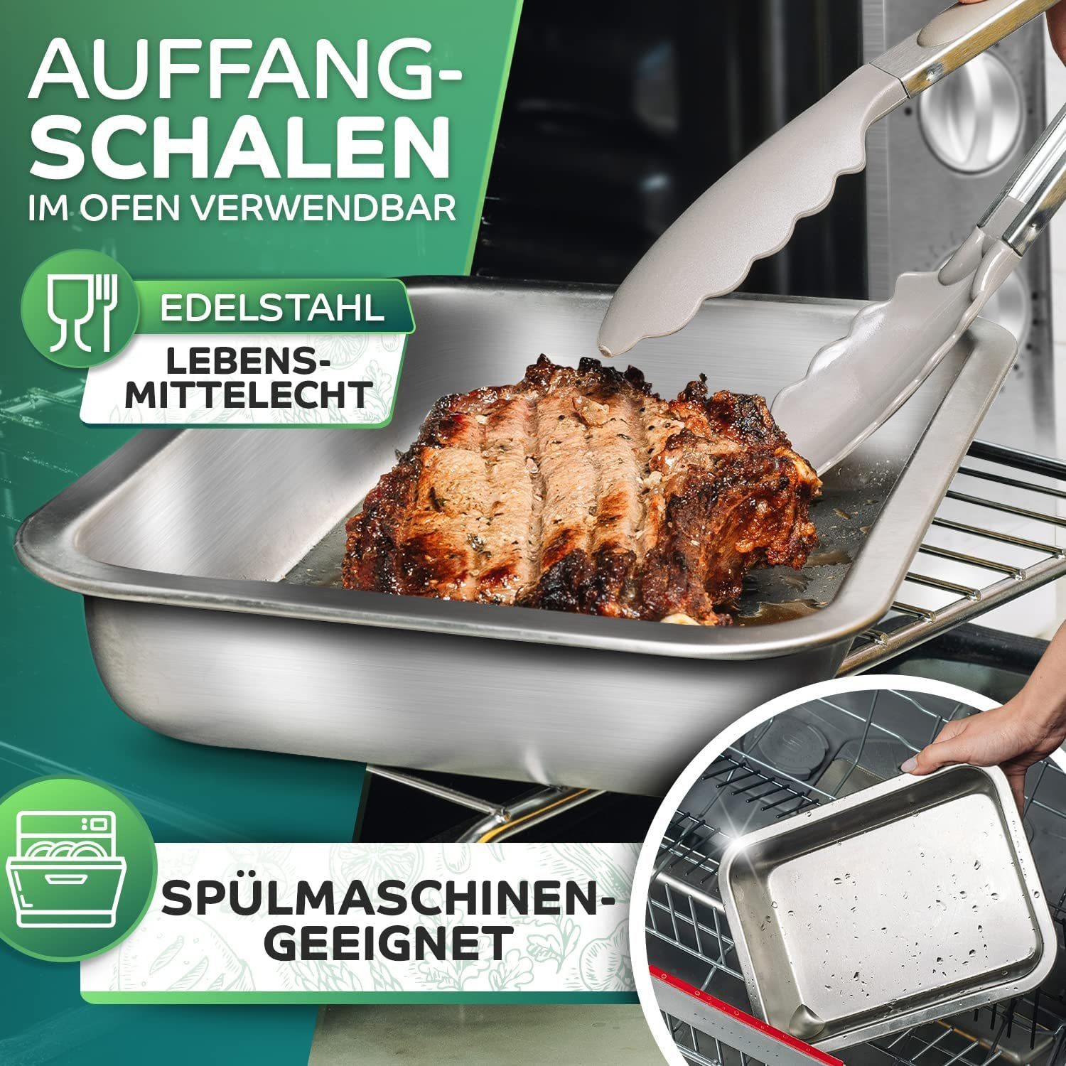 Loco Bird Schneidebrett mit Auffangschalen - 43x30x7cm groß -, Bambus, (Küchenbrett aus Bambus, 1-St., mit 2 Schalen aus Edelstahl), Ideales Küchenhelfer Gadget – Bild 5 von 5