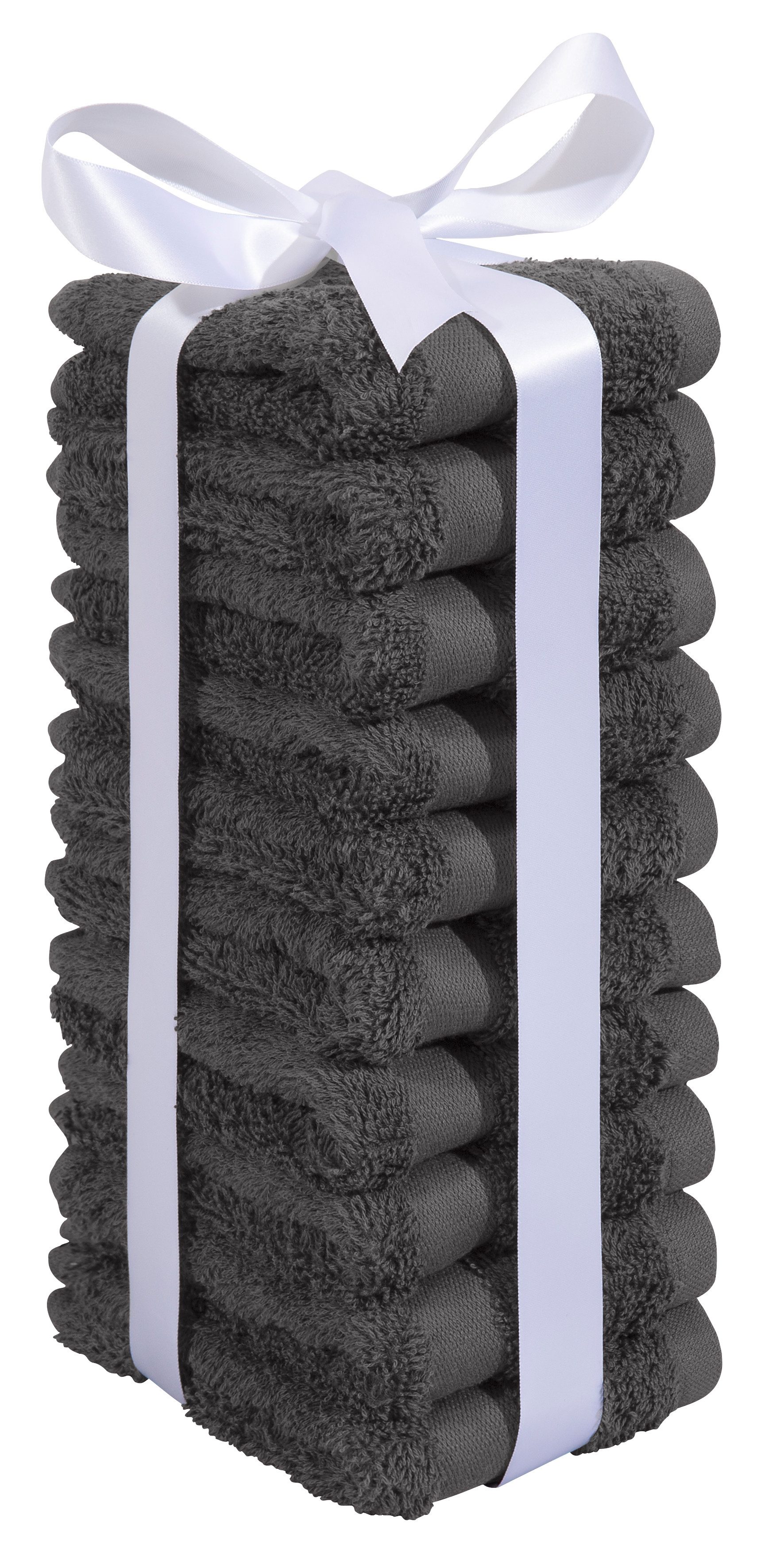 OTTO home Waschlappen Vanessa, 10 Seiftücher, 30x30cm, in Standard- und Premium-Qualität, (Set, 10-St), Handtücher mit Bordüre, 100% Baumwolle, einfarbig, weich – Bild 4 von 5