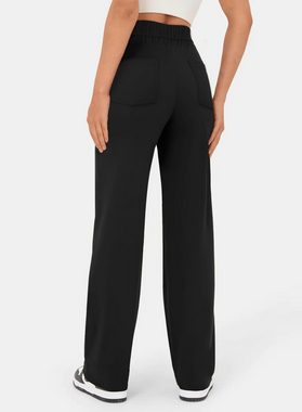 B.X Taillenhose Damen Relaxhosen Komforthosen Slim-Hosen Bundfaltenhosen Anzughosen Dehnbare hohe Taille Knopfleiste Arbeitshosen Taschen Rohrenhosen