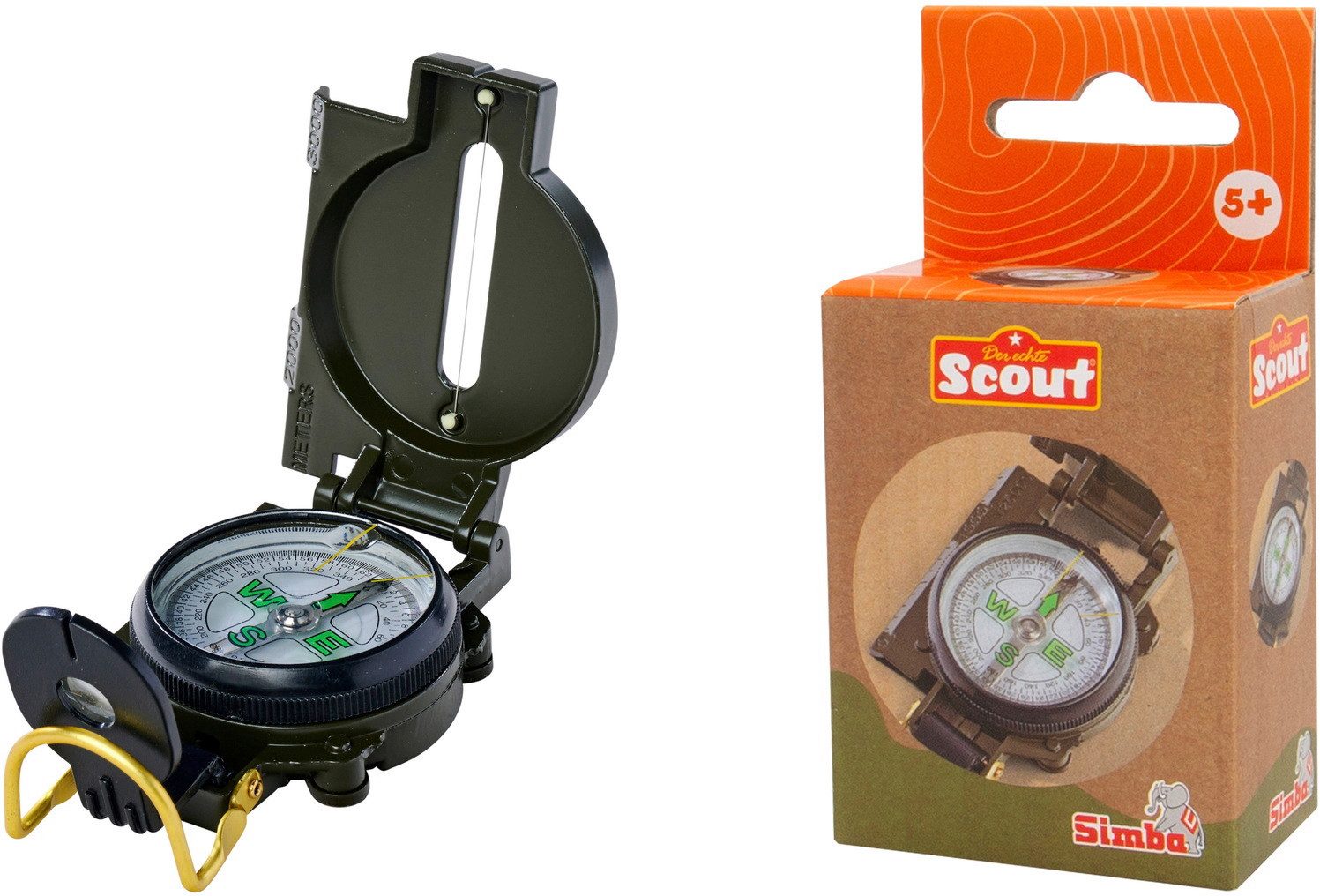 SIMBA Kompass Outdoor Forschen und Entdecken Scout Kompass Metallgehäuse 109452665