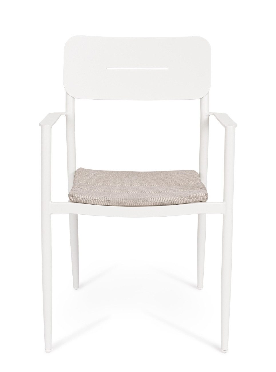 Bizzotto Gartenstuhl Nebula aus Aluminium, Weiß, Stapelbar