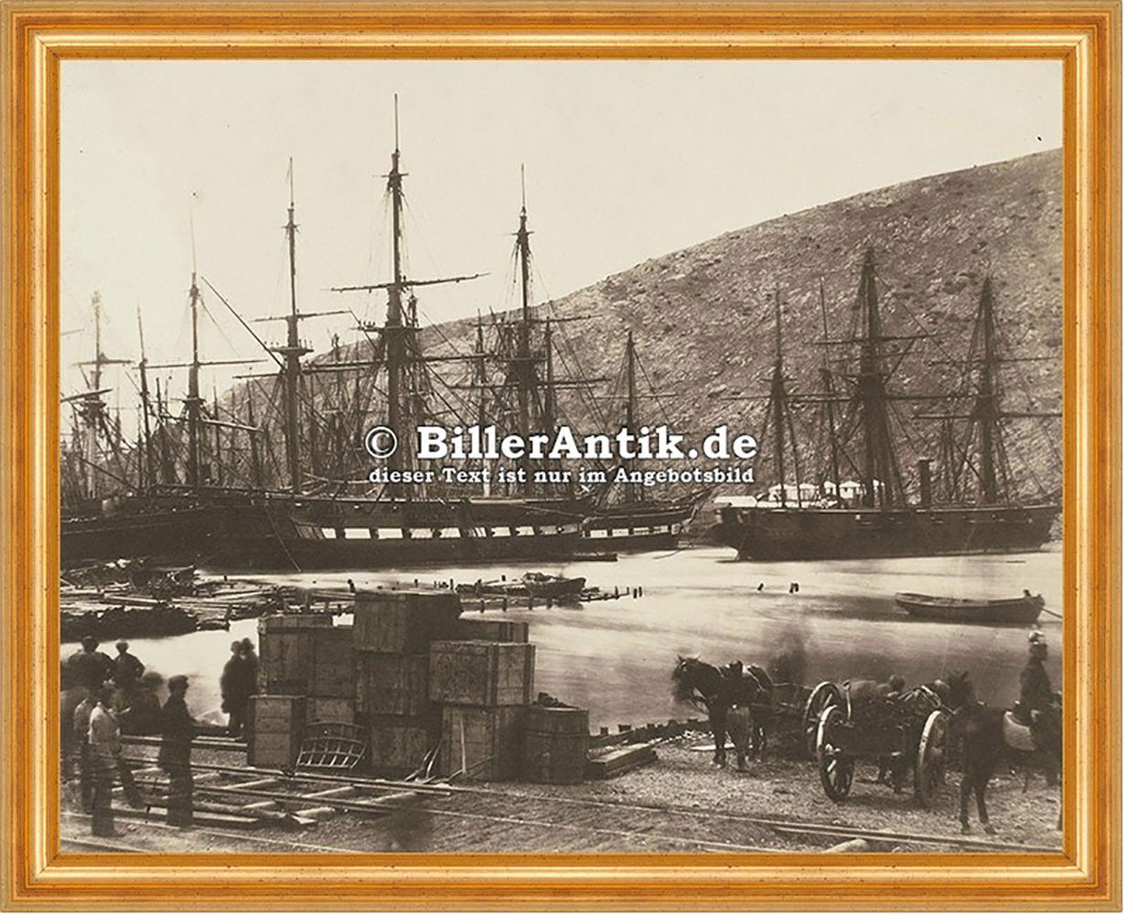 BillerAntik Kunstdruck Head of the Harbor, Balaklava, Russia Russland Hafen Schiffe Photo M 1, (1 St)