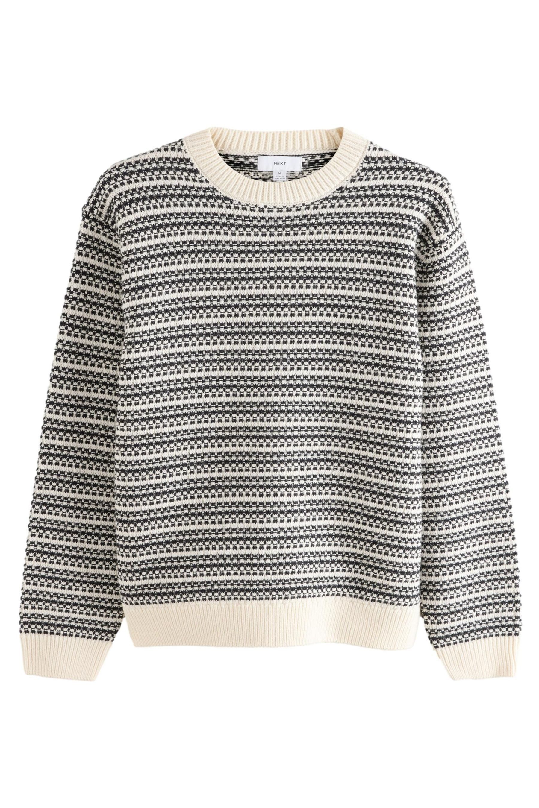 Rundhalspullover Regular Fit Gestreifter Rundhalspullover mit Wolle