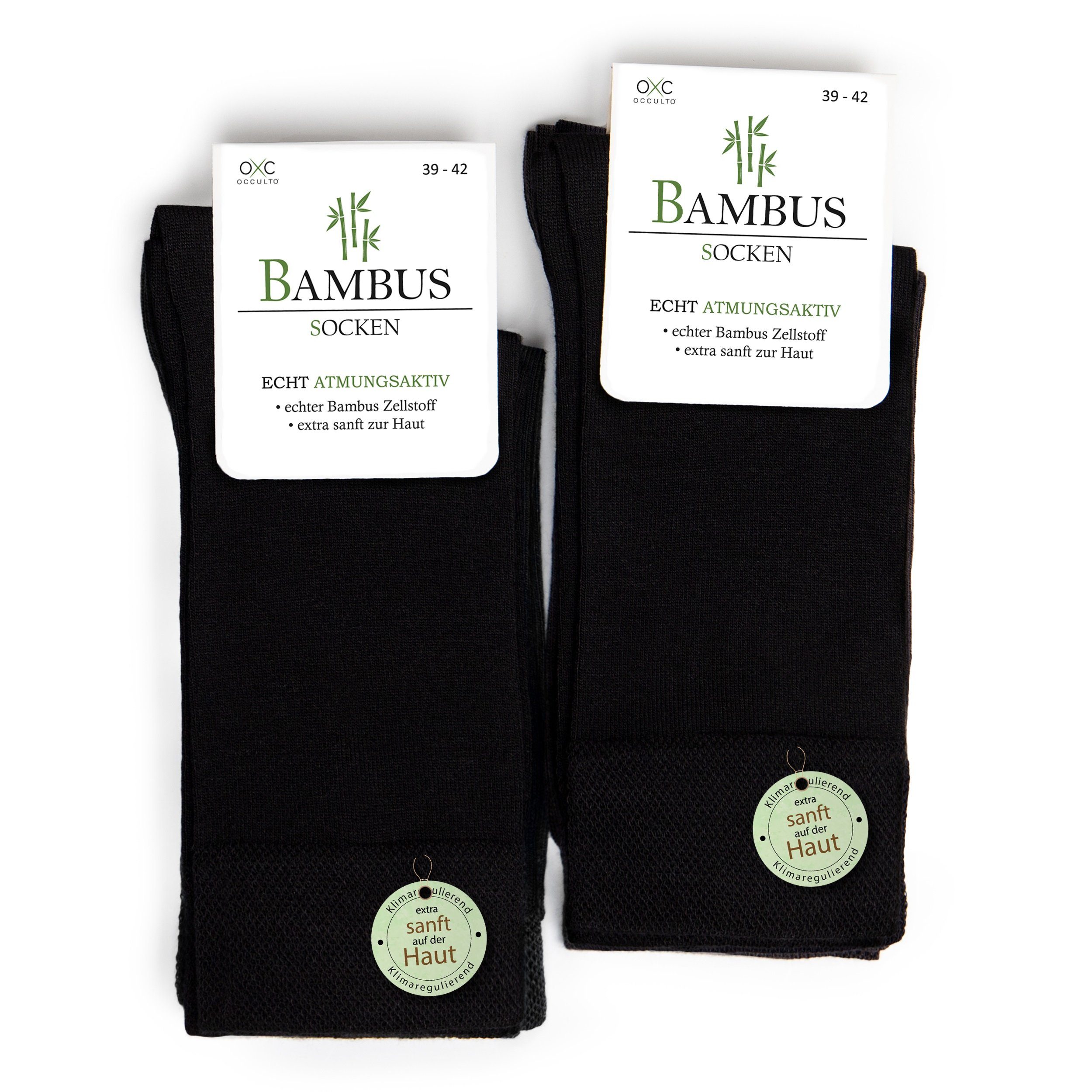 OCCULTO Basicsocken Herren Bambus Socken 10er Pack (Modell: Paule) (10-Paar) Blk