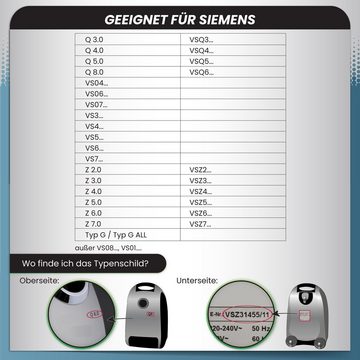 McFilter Staubsaugerbeutel 16 Stück, passend für Siemens VZ16GALL-Typ G ALL, VS06G2410, VSZ3XTRM11, 16 St., Staubbeutel inkl. 4 Filter