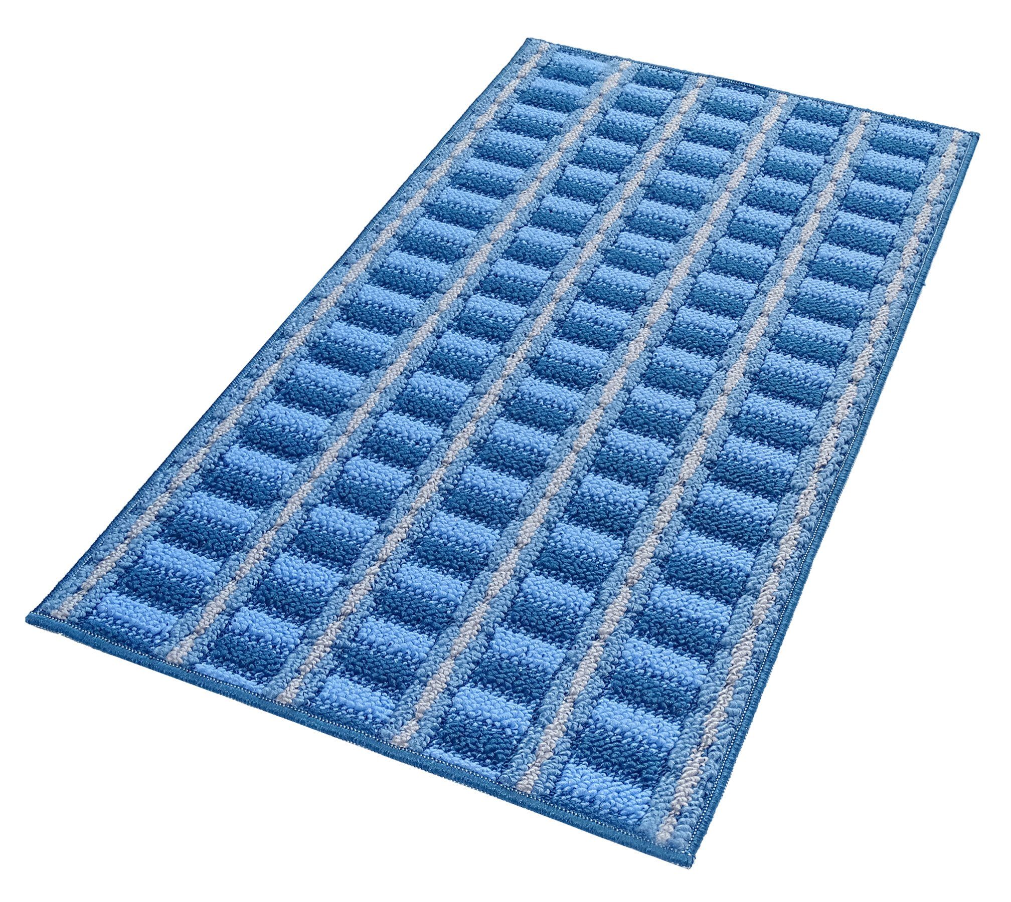Küchenläufer Peonia, Lashuma, rechteckig, Höhe: 10 mm, Küchenteppich 50x80 cm, Küchenmatte weich blau