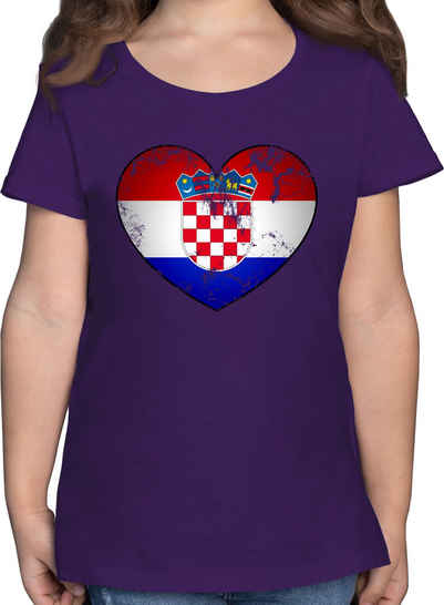 Shirtracer T-Shirt Kroatien Croatia 2024 Fussball EM Fanartikel Kinder