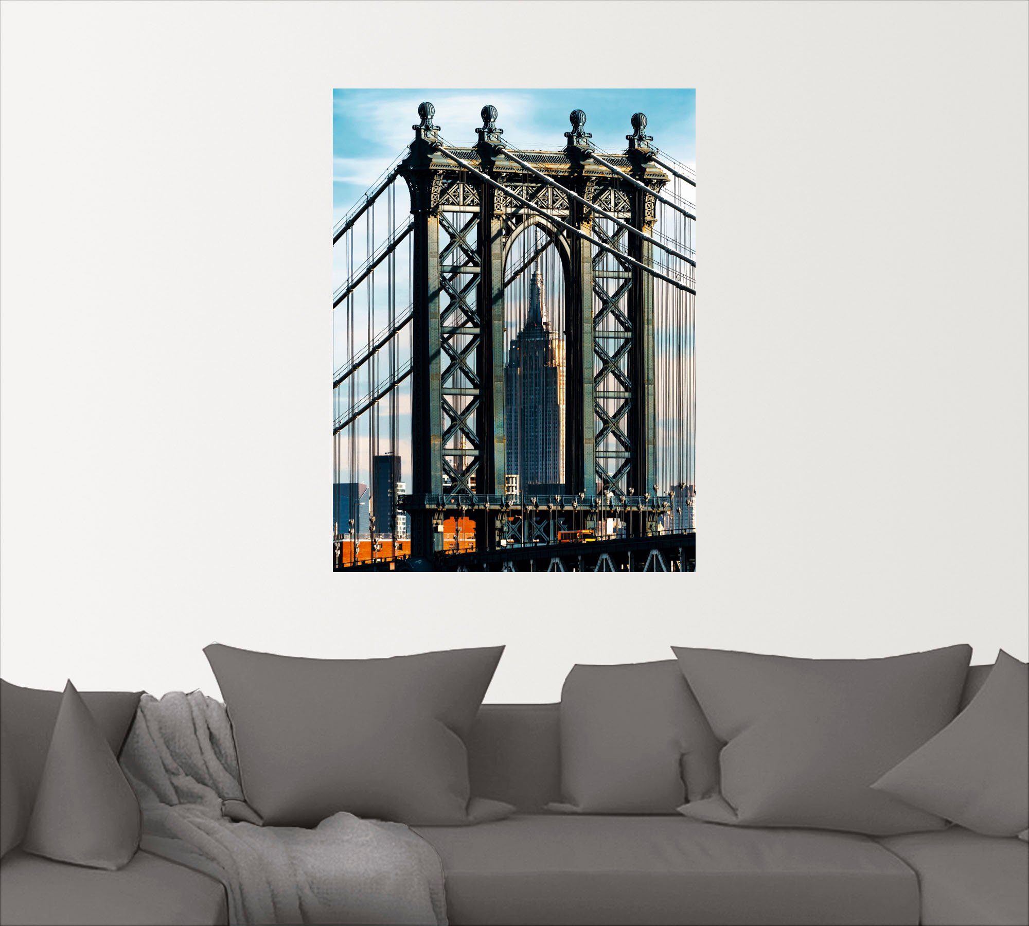 Manhattan Bridge, oder York versch. St), in Brücken New Artland Leinwandbild, Wandbild Wandaufkleber Poster (1 Größen als