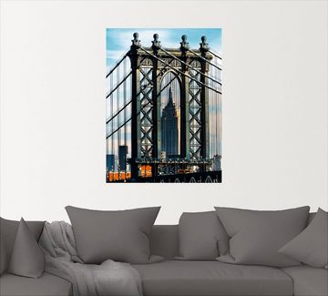 Artland Wandbild New York Manhattan Bridge, Brücken (1 St), als Leinwandbild, Wandaufkleber in verschied. Größen