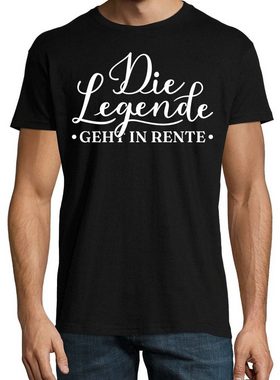 Youth Designz T-Shirt Die Legende geht in Rente Herren Shirt mit Trendigem Frontdruck