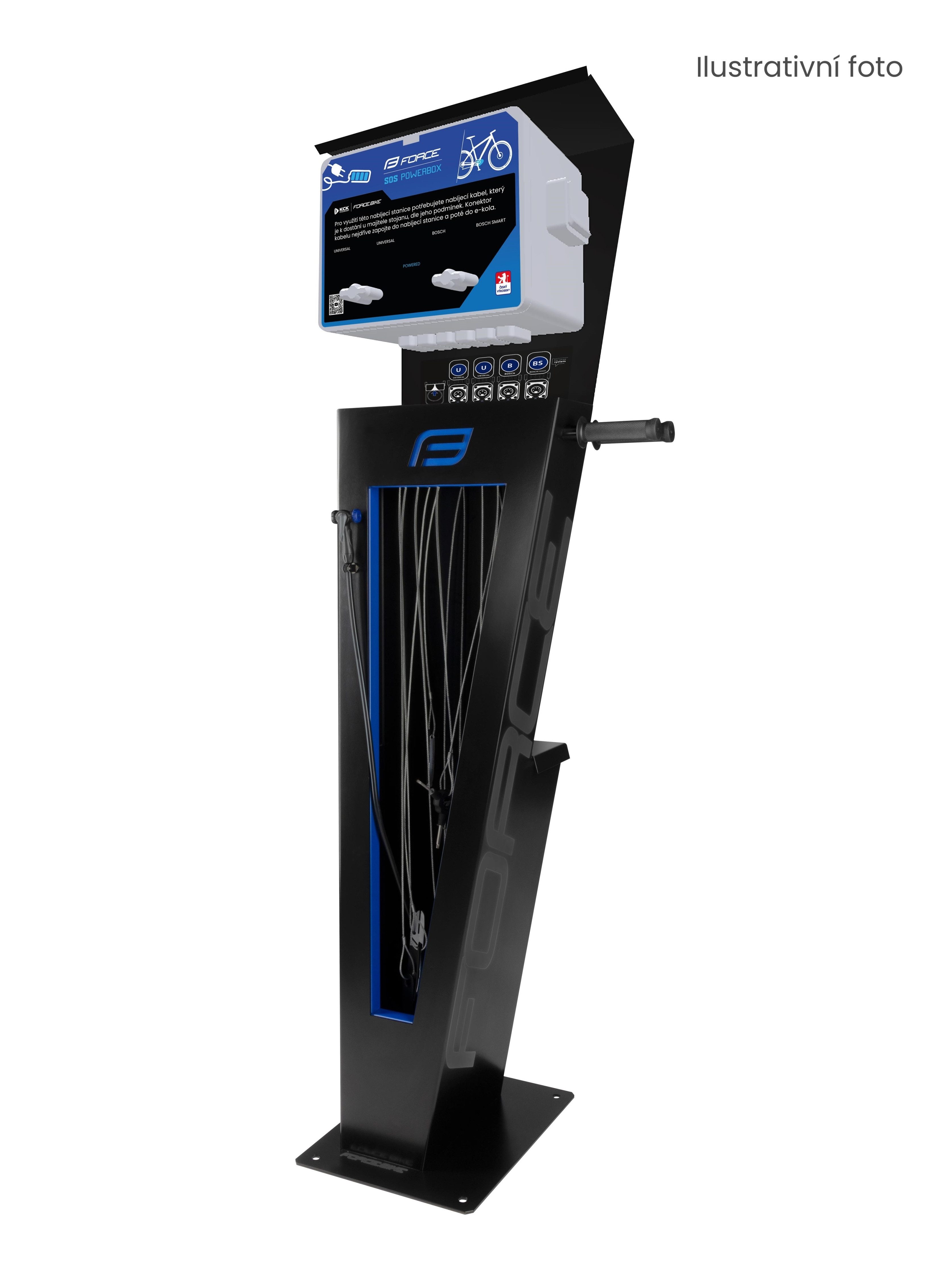 FORCE Fahrrad-Montageständer Fahrrad Aussenständer SOS und E-Bike Ladestation inkl Werkzeug