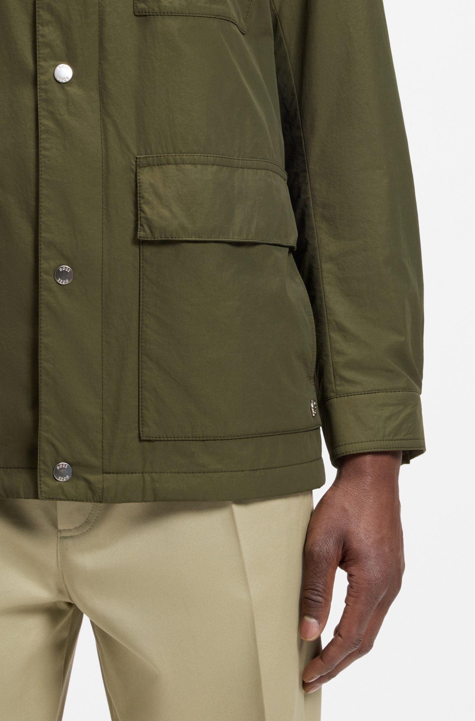 BOSS Parka Corpo mit Karo-Innenfutter (1-St)