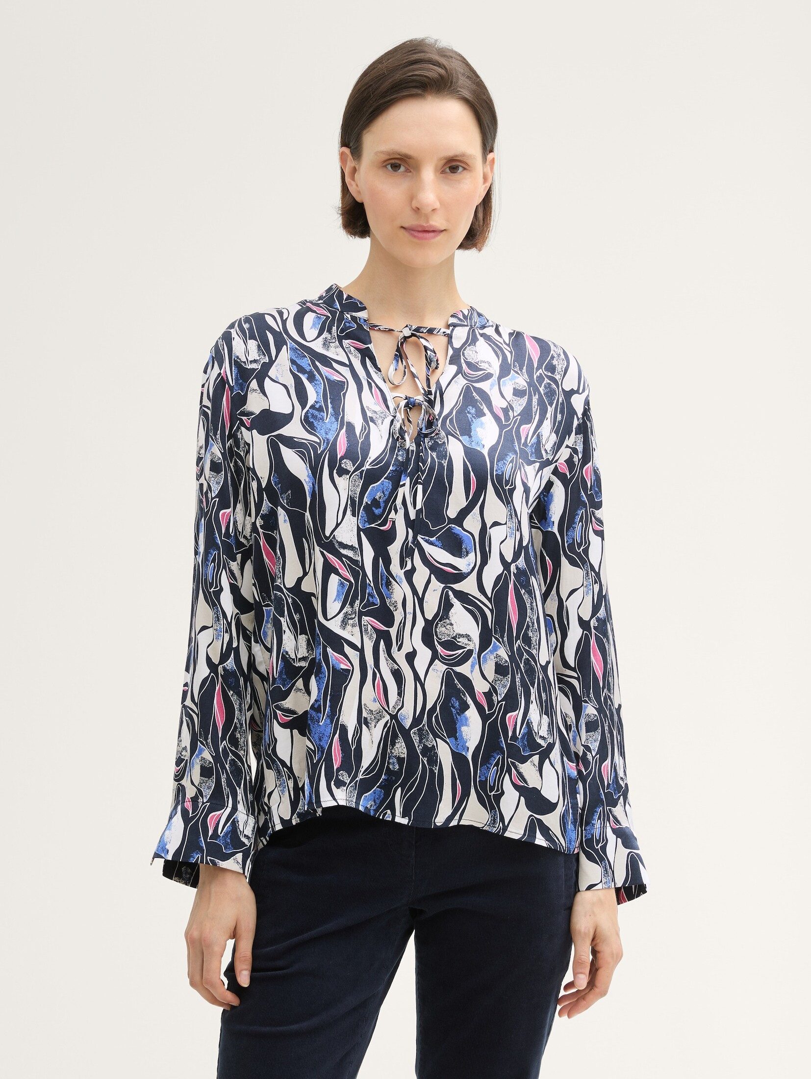 Langarmbluse Gemusterte Loose Fit Bluse