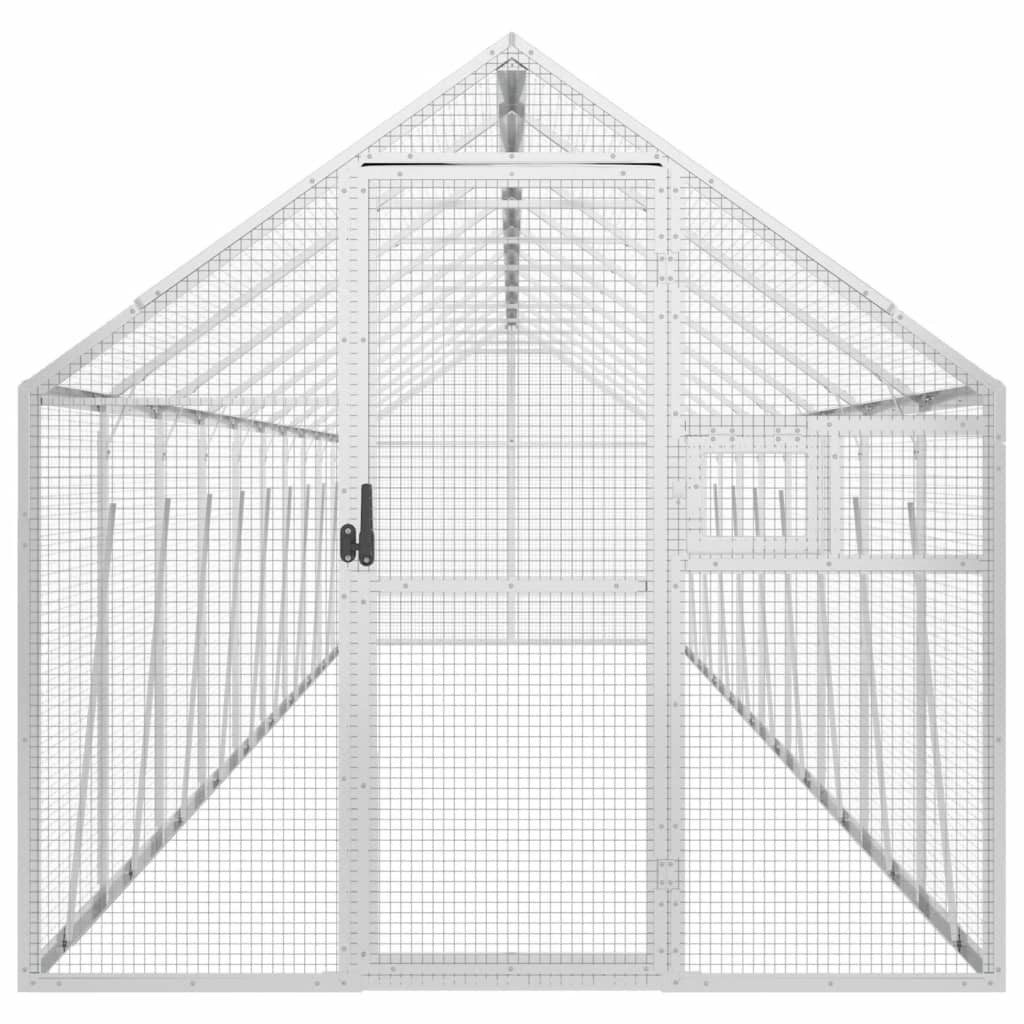 vidaXL Voliere, Silbern 1,79x10x1,85 m Aluminium