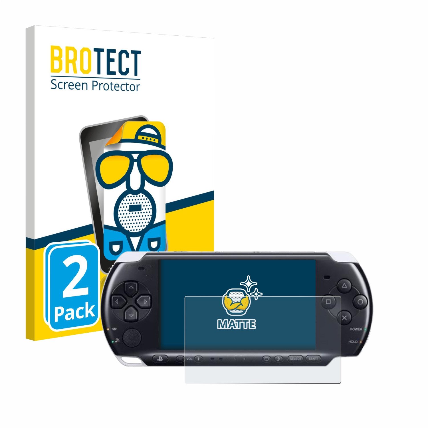 BROTECT Displayschutzfolie Schutzfolie für Sony PSP 3000, 2 Stück, Displayschutz Schutz Folie Matt Entspiegelungsfolie